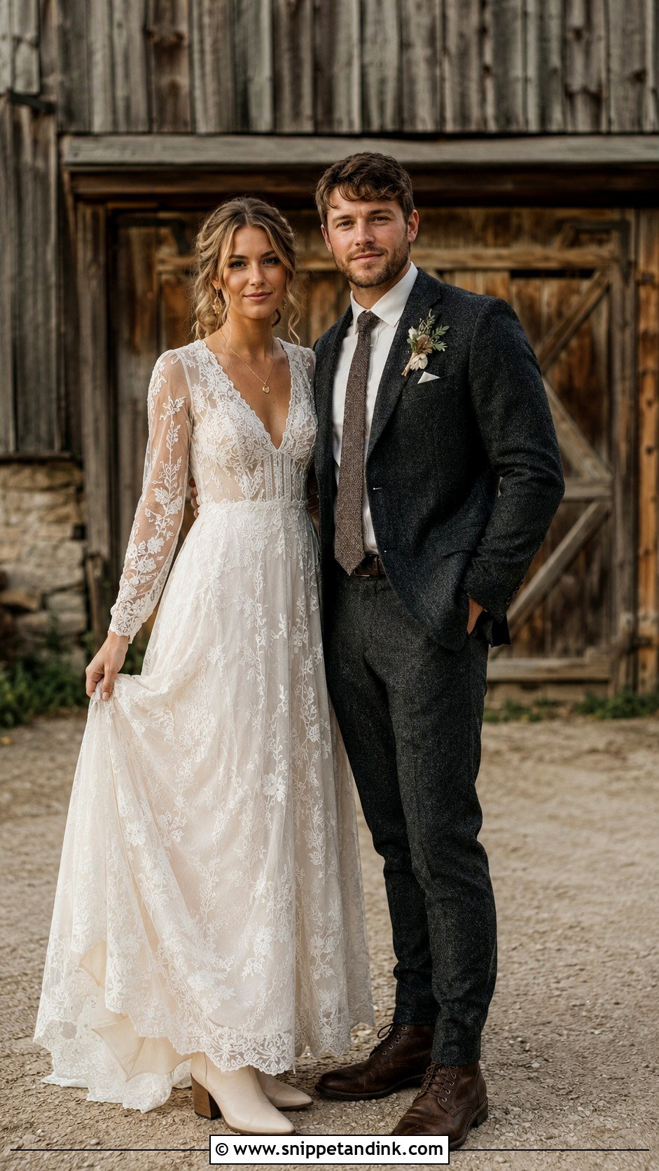 Rustic Wedding Outfits - Snippet and Ink - 20 Couple Aesthetic Wedding Outfits