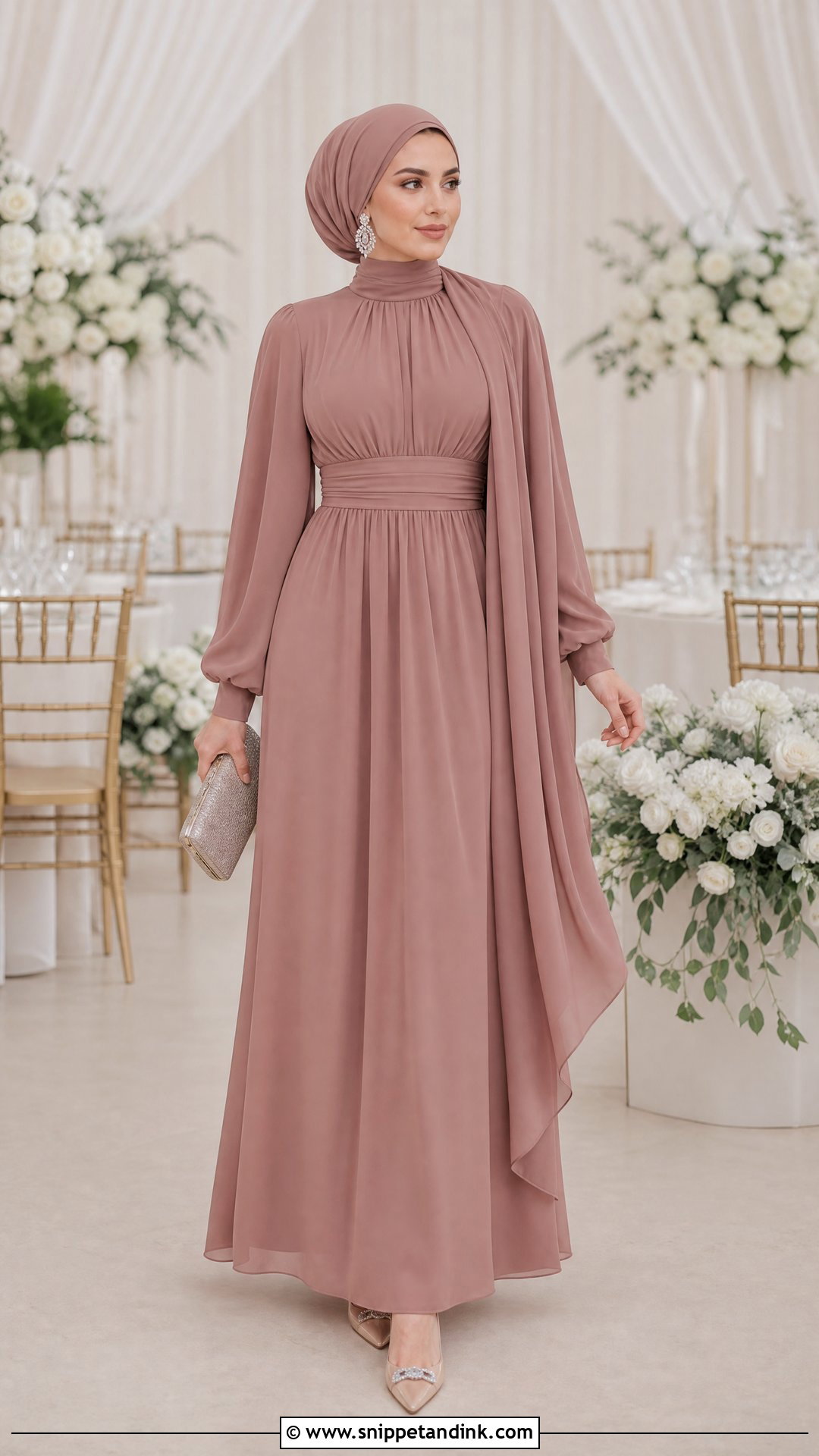 SHEIN Long Sleeve Chiffon Modest Wedding Outfit - Snippet and Ink - 20 Shein Wedding Ideas
