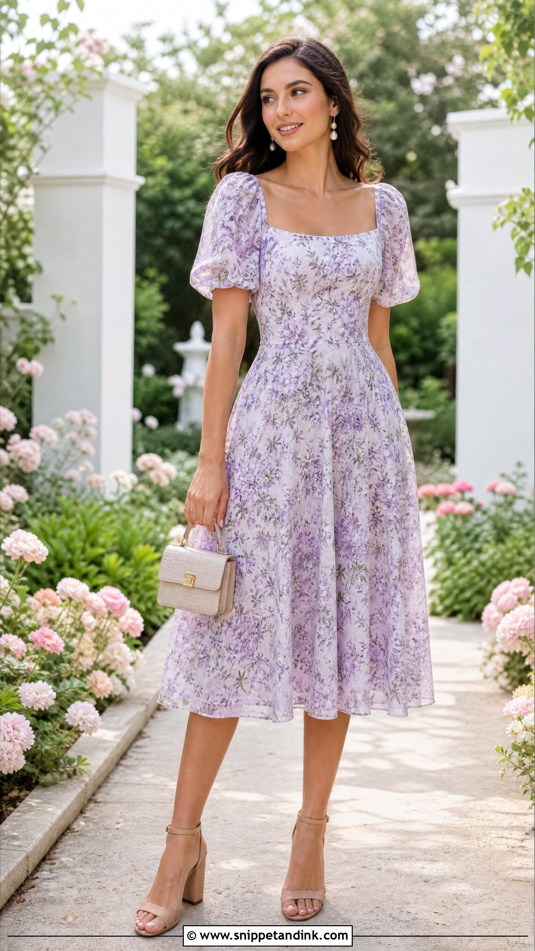 SHEIN Puff Sleeve Garden Wedding Outfit - Snippet and Ink - 20 Shein Wedding Ideas