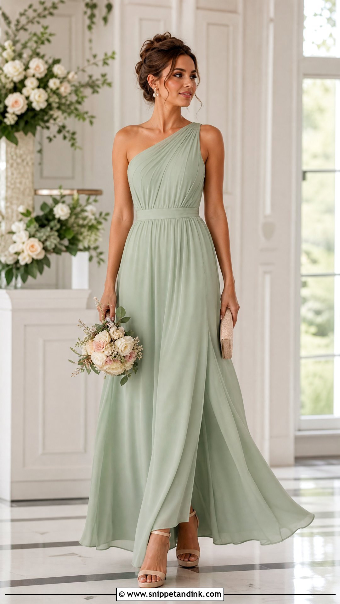 SHEIN Sage Green Bridesmaid Maxi Dress Outfit - Snippet and Ink - 20 Shein Wedding Ideas