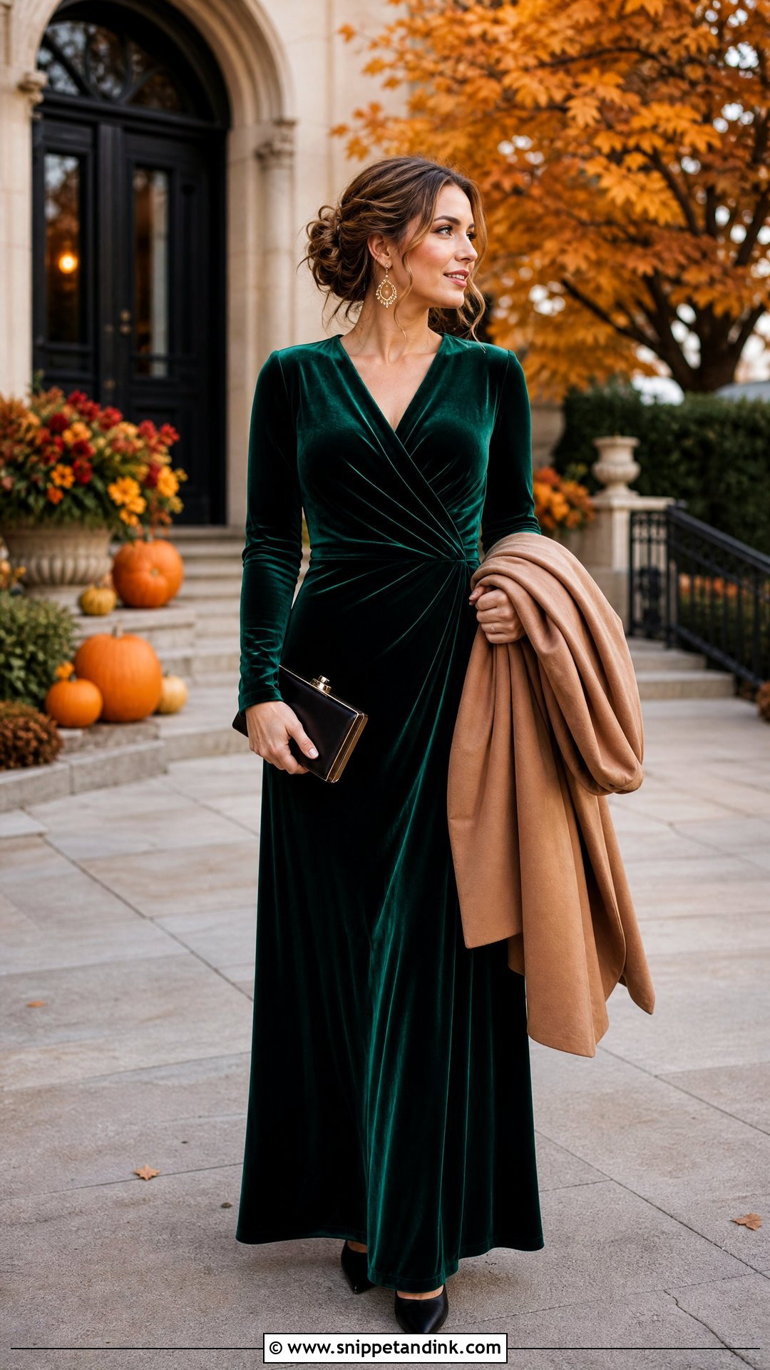 SHEIN Velvet Maxi Fall Wedding Outfit - Snippet and Ink - 20 Shein Wedding Ideas