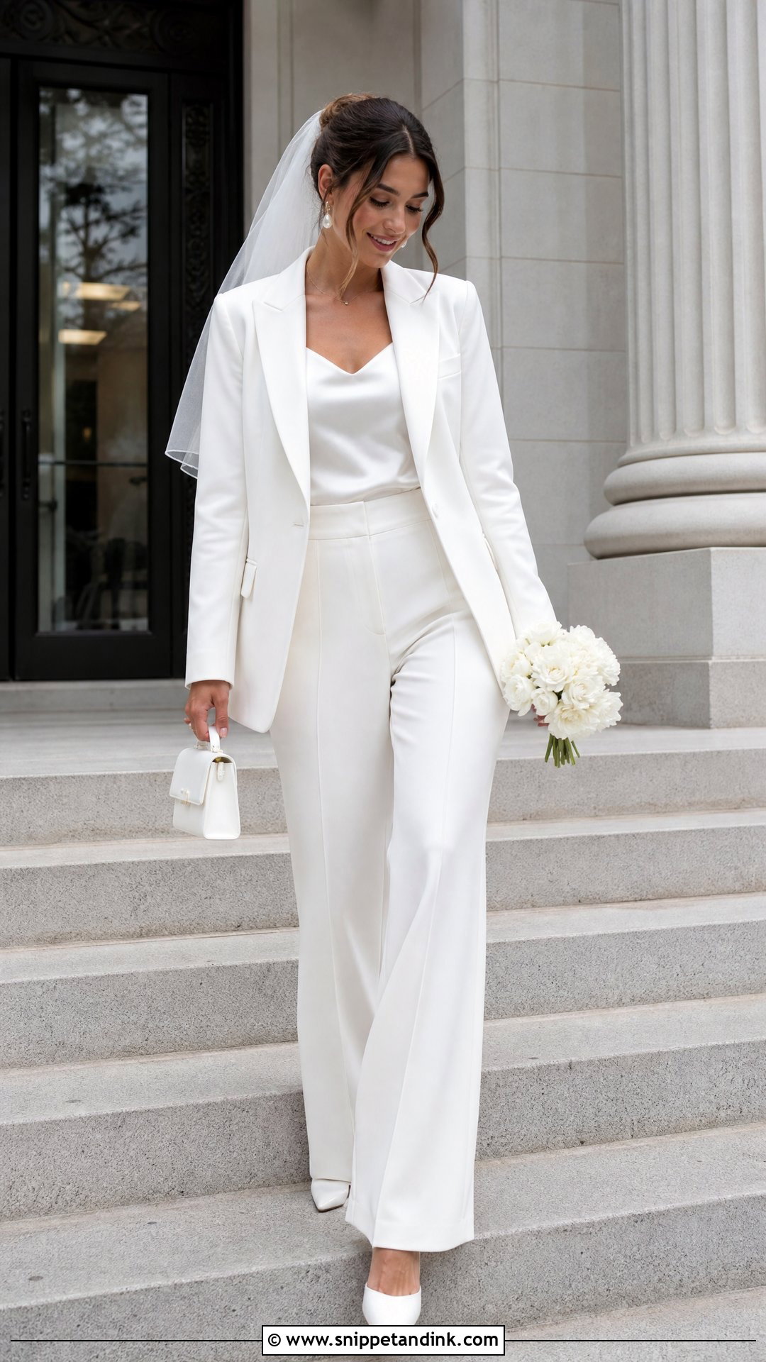 SHEIN White Bridal Suit Courthouse Wedding Outfit - Snippet and Ink - 20 Shein Wedding Ideas