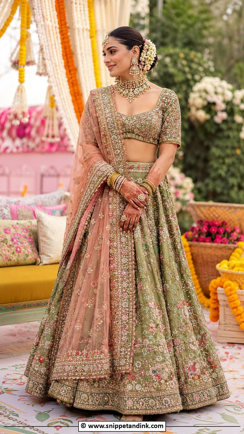 Sabyasachi Bride In Mehndi Lehenga - Snippet and Ink - 30 Sabyasachi Bride Ideas