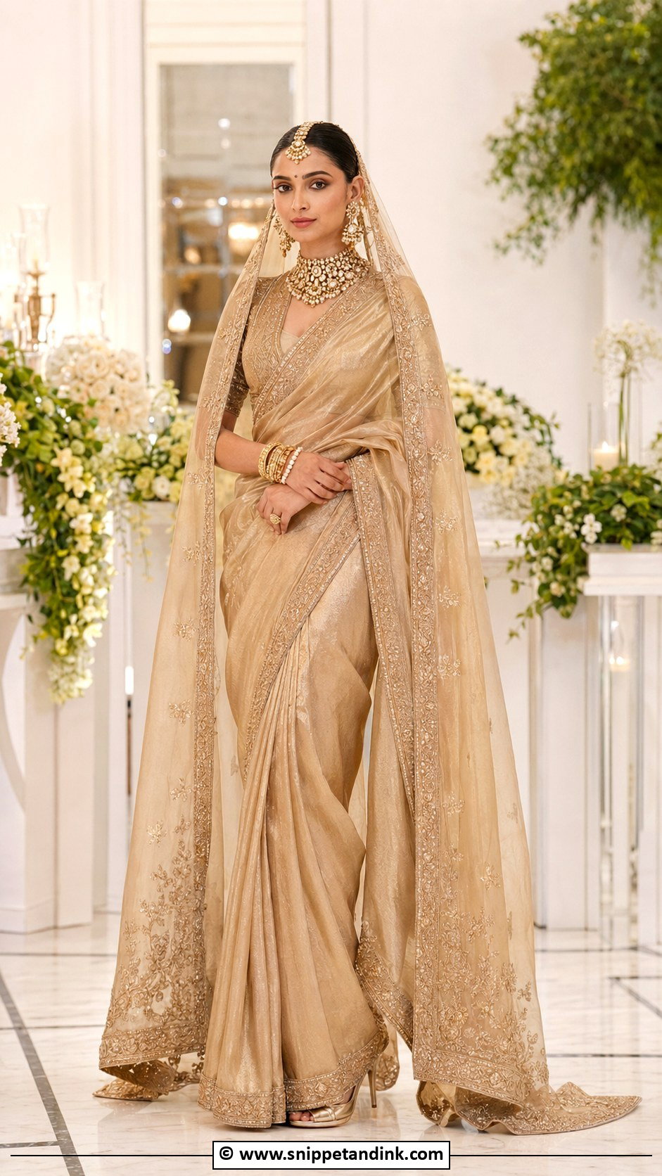 Sabyasachi Bride In Tissue Saree - Snippet and Ink - 30 Sabyasachi Bride Ideas