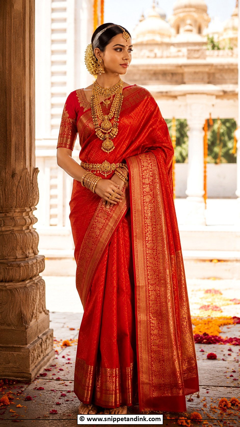 Sabyasachi Bride With Temple Jewelry - Snippet and Ink - 30 Sabyasachi Bride Ideas