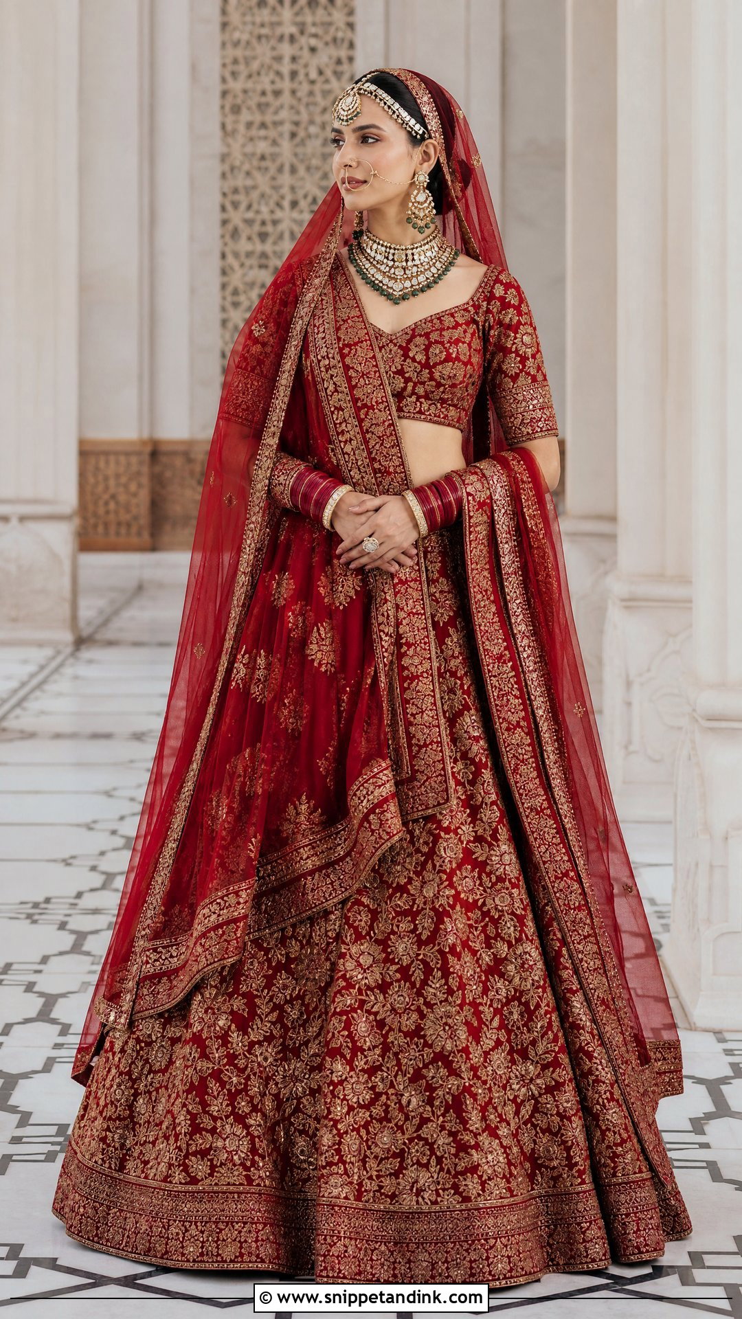 Sabyasachi Crimson Brocade Bridal Lehenga - Snippet and Ink - 20 Sabyasachi Bridal Collection Ideas