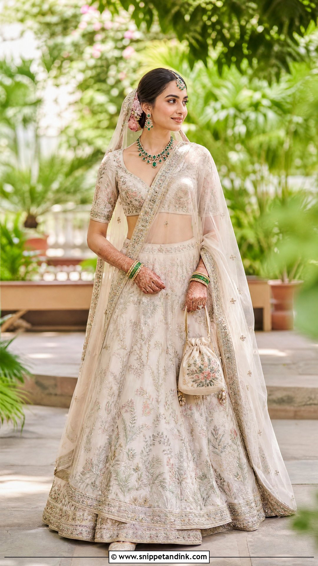 Sabyasachi Ivory Floral Bridal Lehenga - Snippet and Ink - 20 Sabyasachi Bridal Collection Ideas