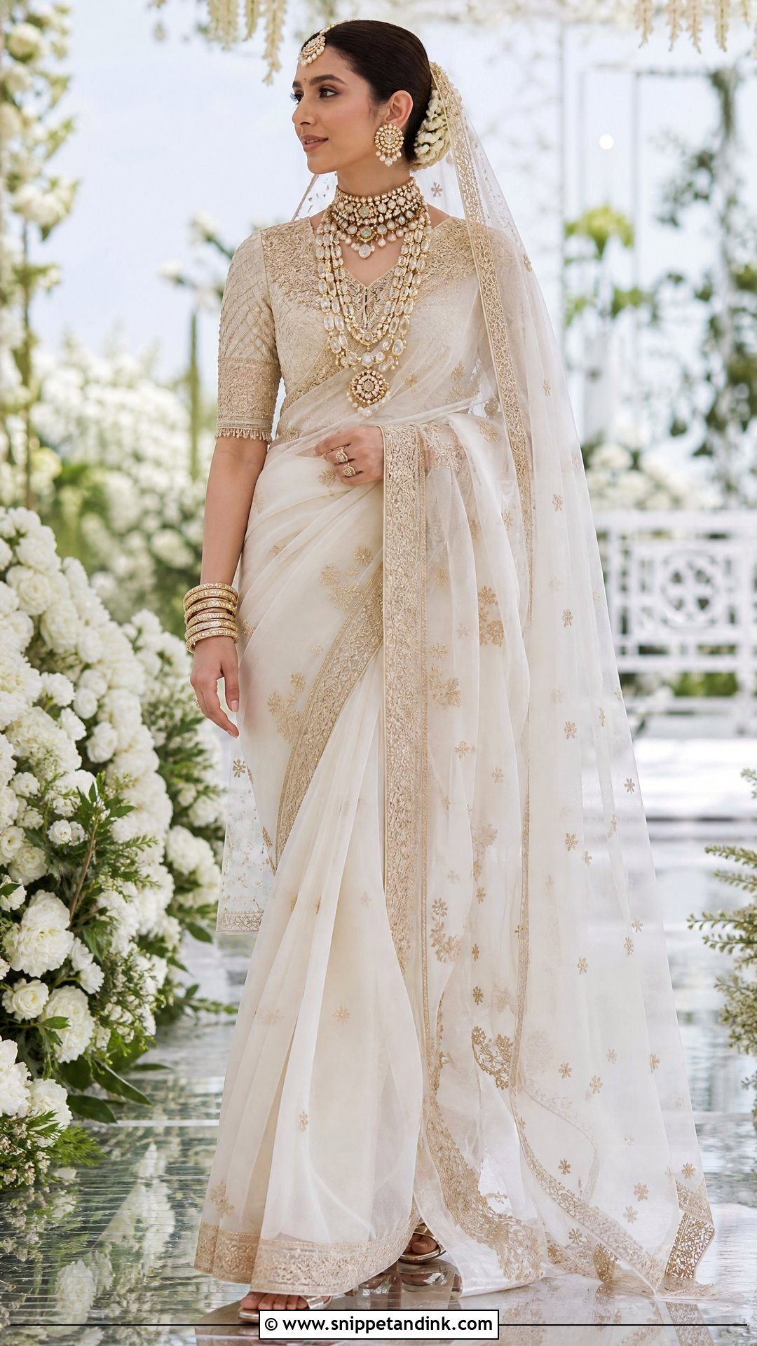 Sabyasachi Ivory Organza Bridal Saree - Snippet and Ink - 20 Sabyasachi Bridal Collection Ideas