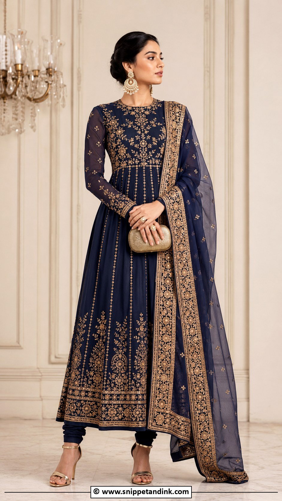Sabyasachi Navy Blue Anarkali Suit - Snippet and Ink - 30 Sabyasachi Suits
