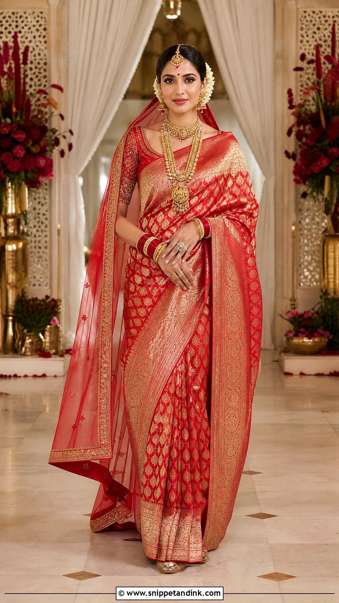 Sabyasachi Red Banarasi Bridal Saree - Snippet and Ink - 20 Sabyasachi Bridal Collection Ideas