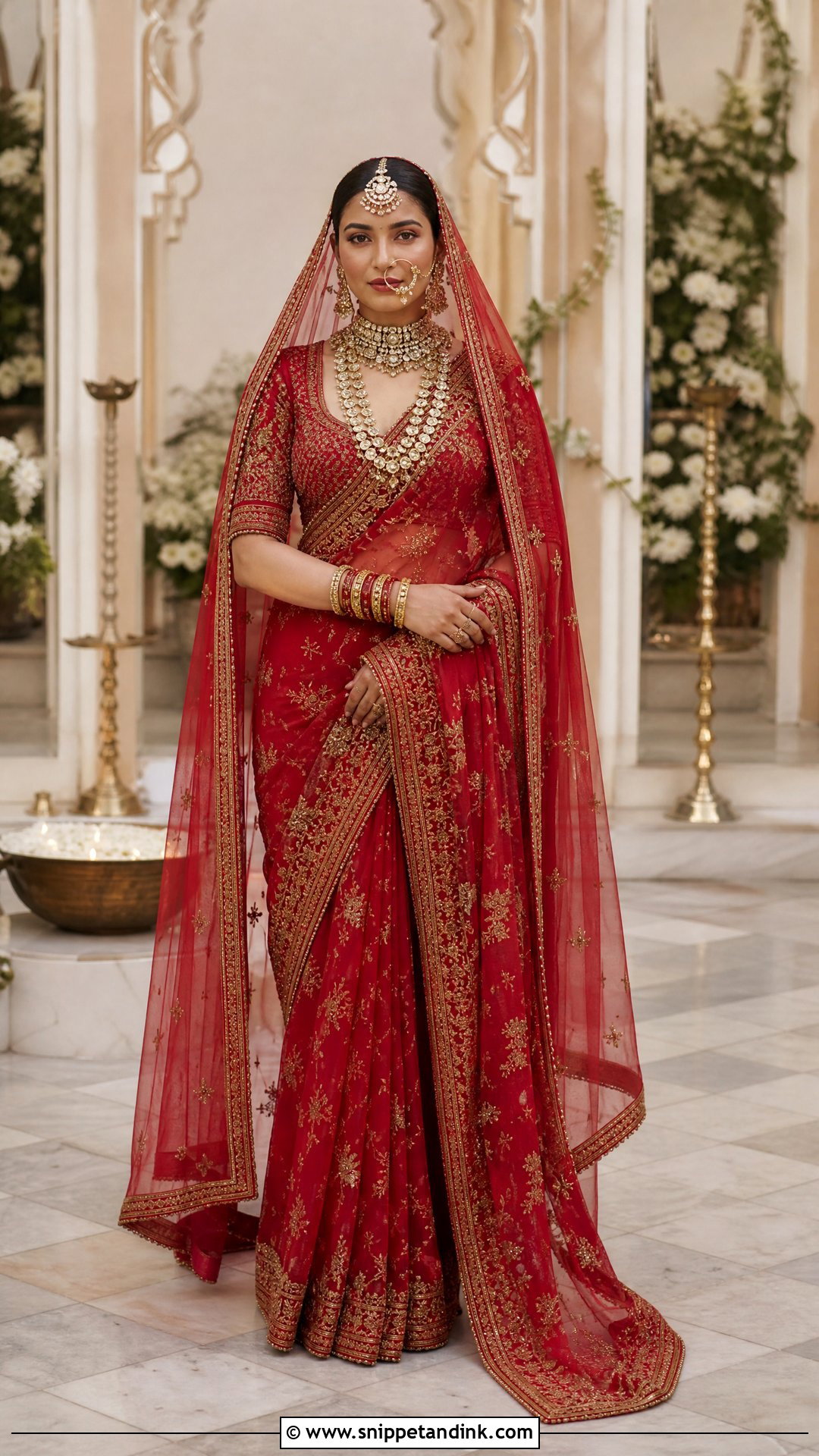 Sabyasachi Red Bridal Saree With Veil - Snippet and Ink - 20 Sabyasachi Bridal Collection Ideas