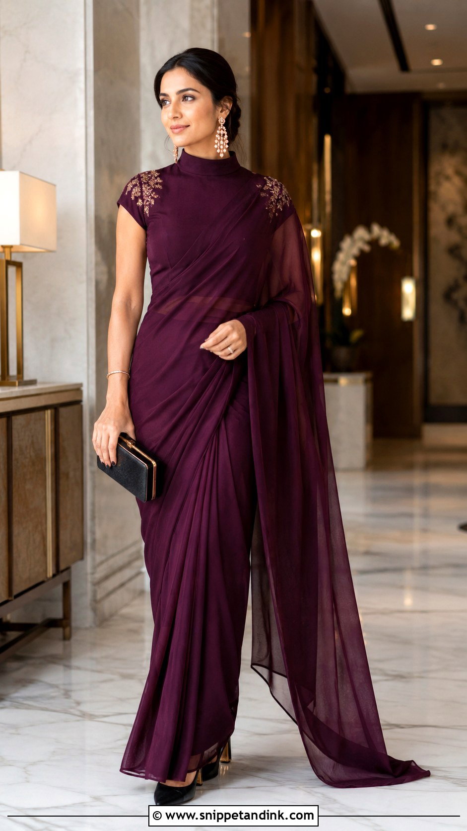 Sadi Dress With High Neck Blouse - Snippet and Ink - 20 Sadi Dress Ideas