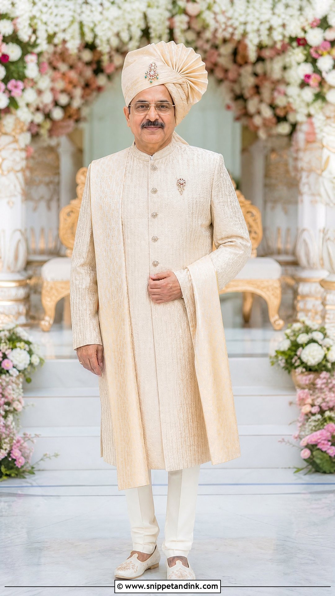 Safa Sherwani For Bride Father - Snippet and Ink - 25 Indian Bride Father Outfit Ideas