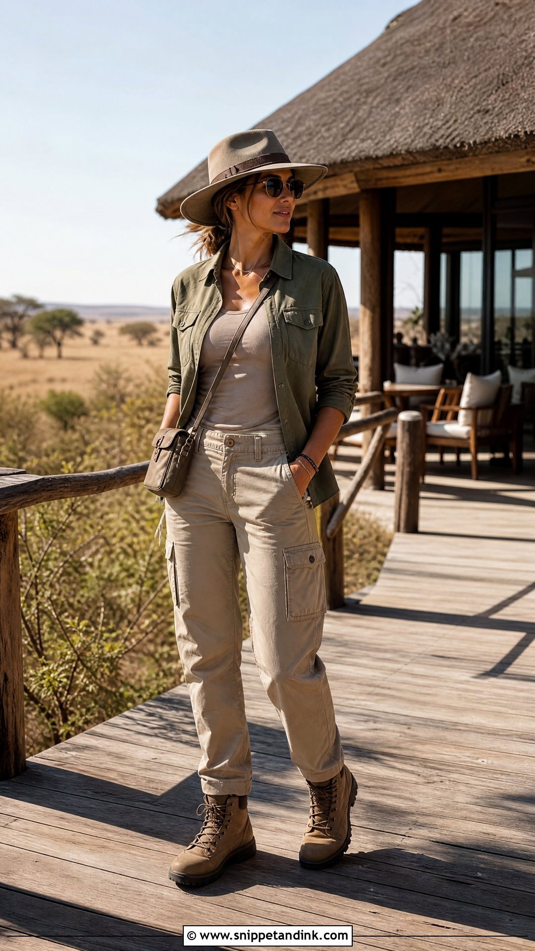Safari Shirt And Cargo Pants Honeymoon Outfit - Snippet and Ink - 25 Honeymoon Outfit Ideas