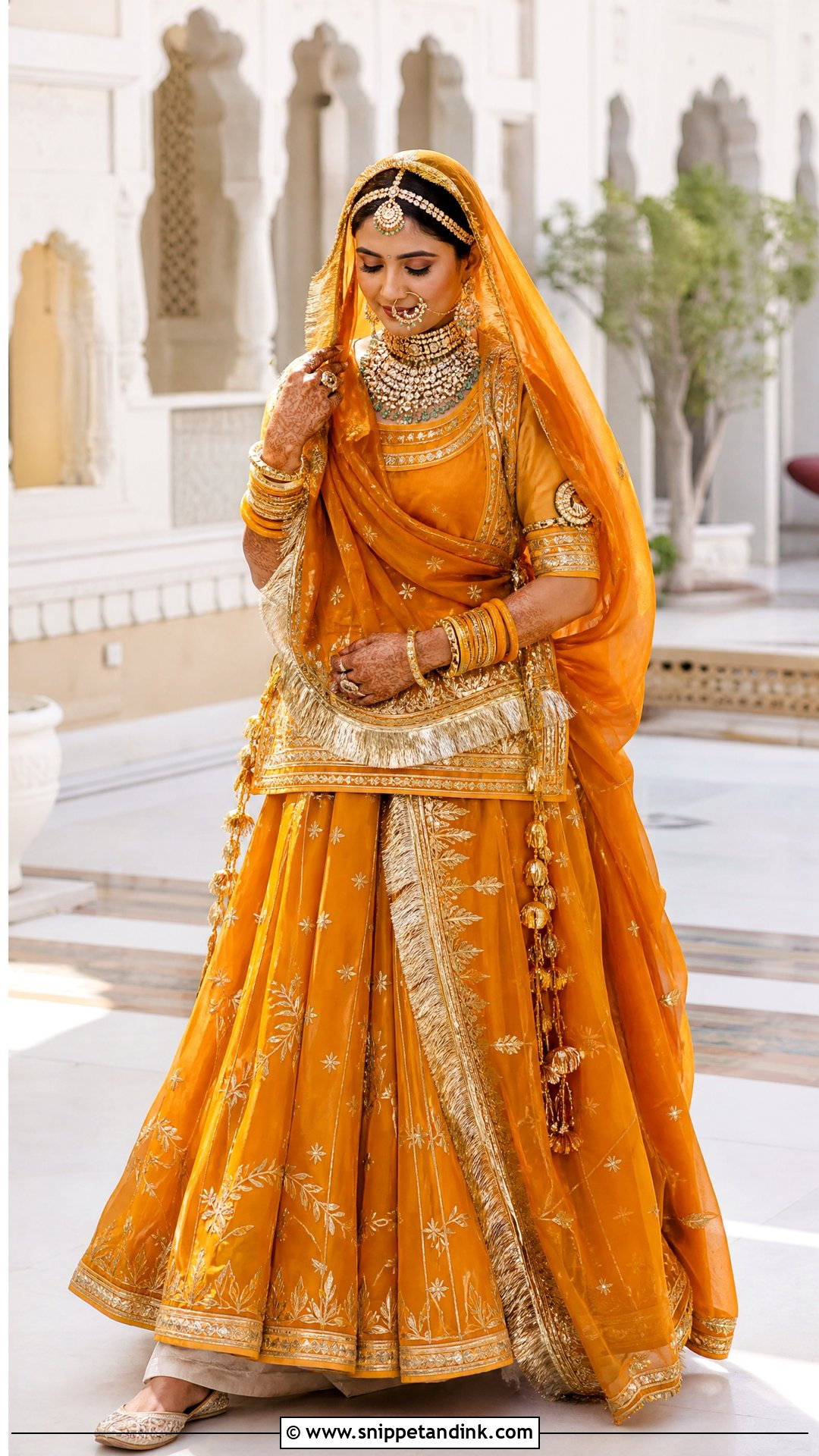 Saffron Gold Rajputi Bridal Poshak - Snippet and Ink - 20 Rajputi Bridal Poshak Ideas
