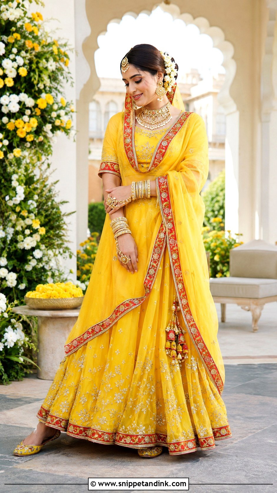 Saffron Yellow Rajput Bridal Poshak - Snippet and Ink - 20 Royal Rajput Bride Ideas