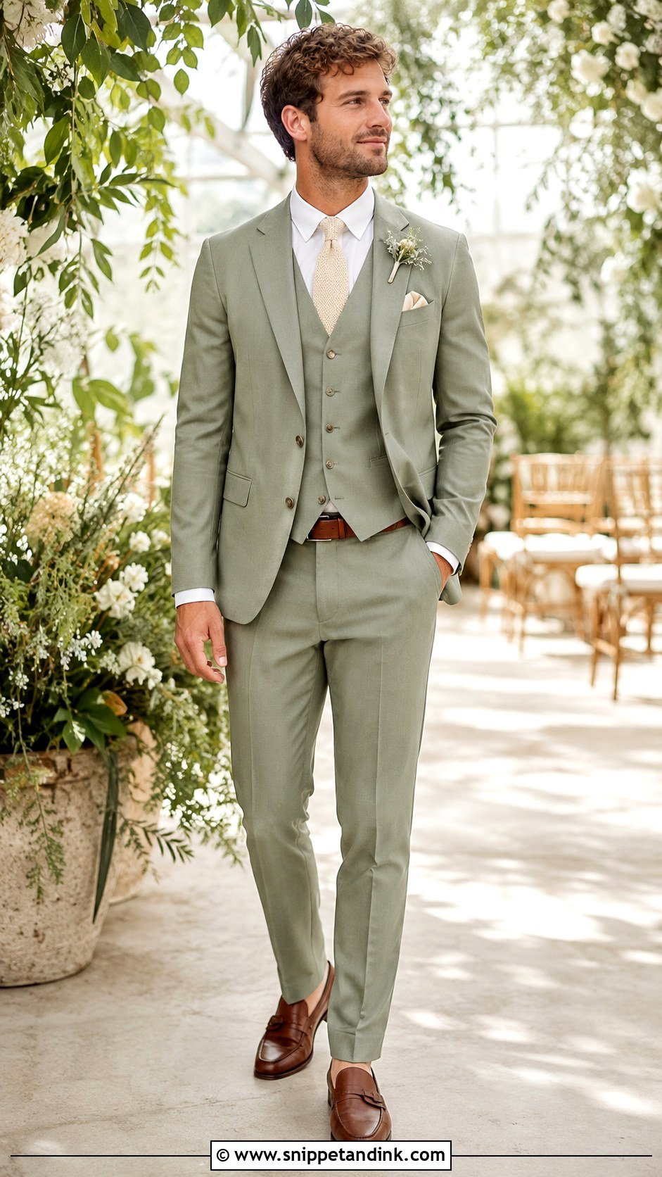 Sage Green 3 Piece Wedding Suit - Snippet and Ink - 20 3 Piece Suit Wedding Ideas