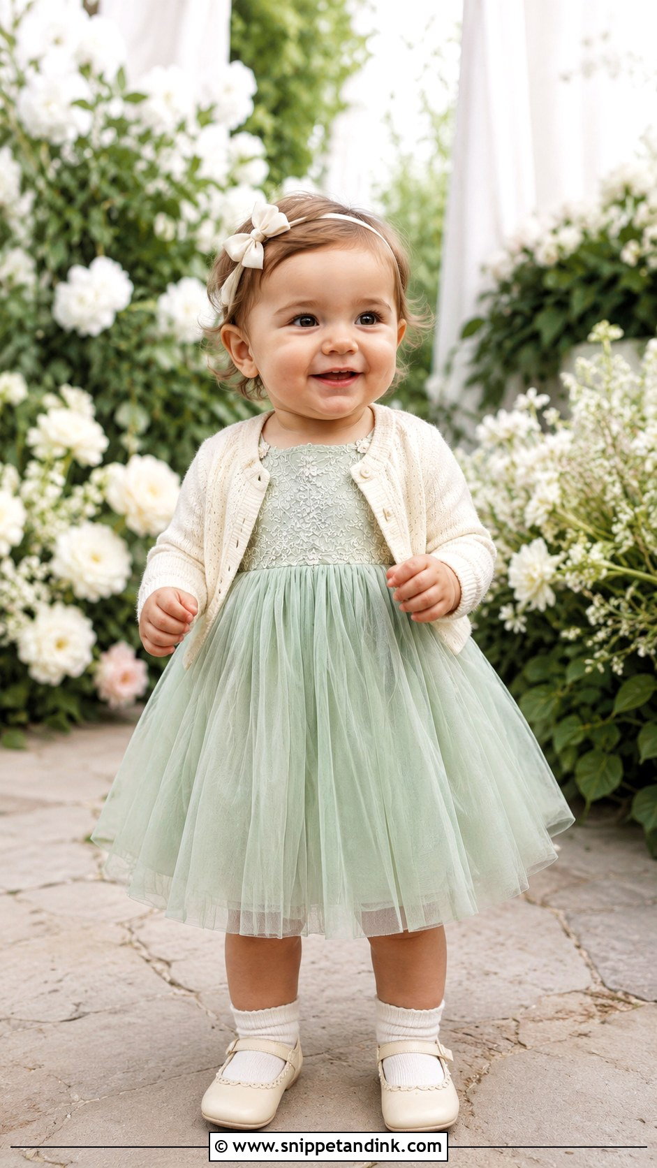 Sage Green Baby Wedding Dress - Snippet and Ink - 20 Baby in Wedding Dress Ideas