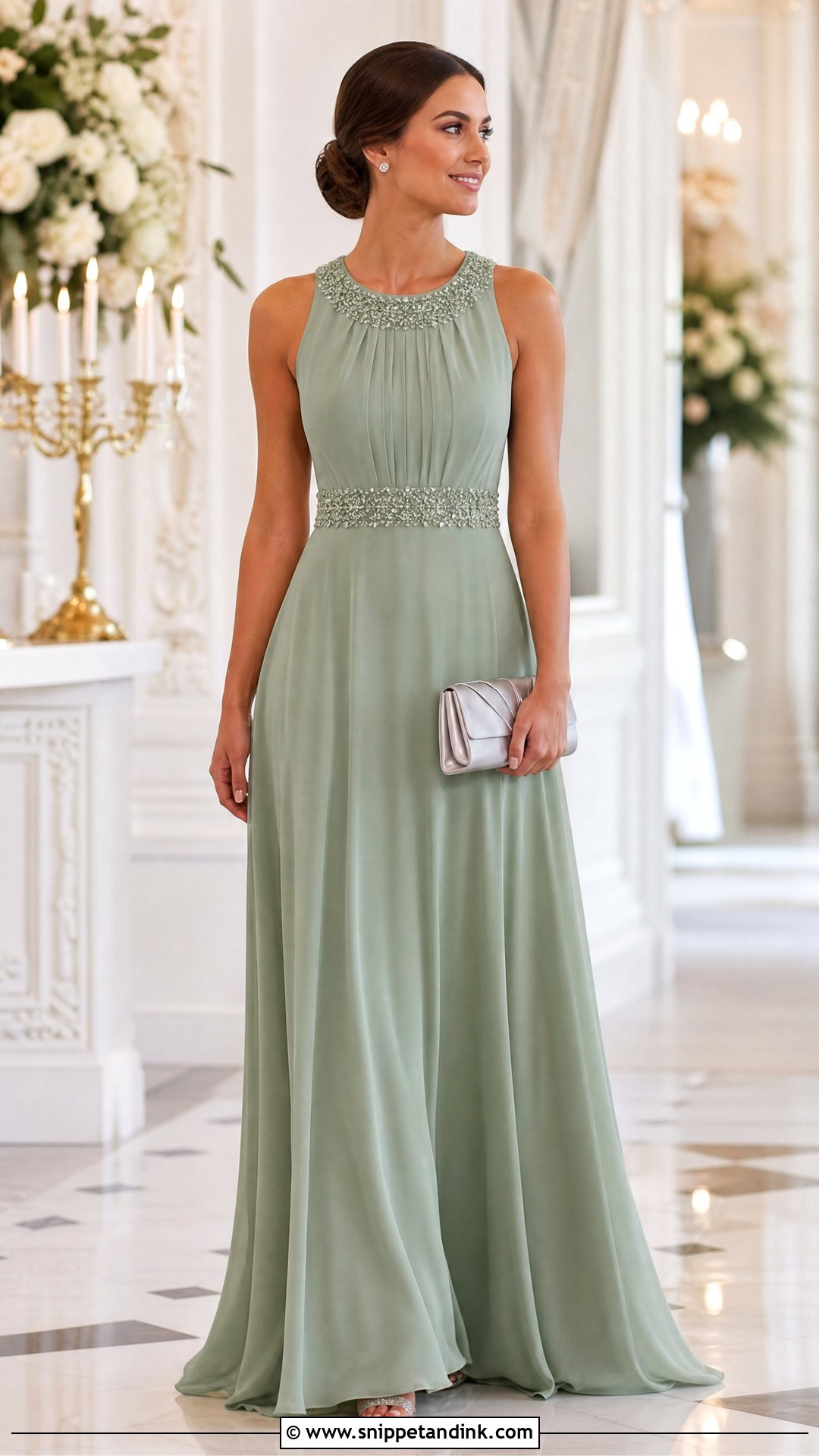 Sage Green Beaded Maid of Honor Dress - Snippet and Ink - 20 Sage Green Maid of Honor Dress Ideas