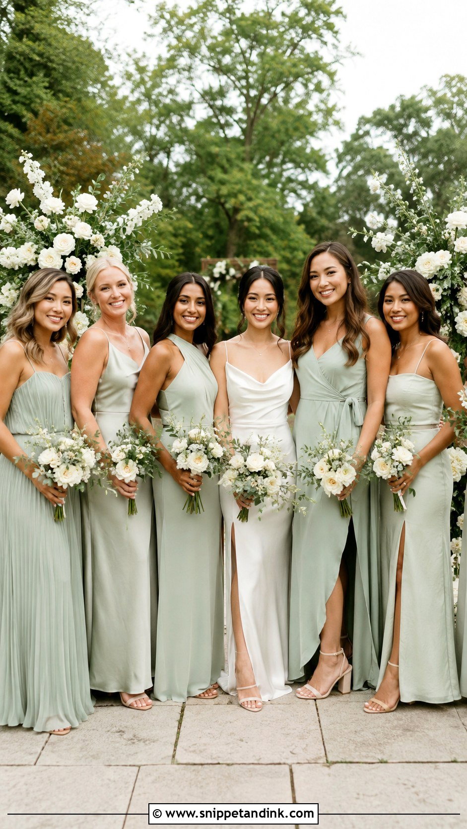 Sage Green Bridal Party Wedding Dress Outfit - Snippet and Ink - 30 Sage Green Wedding Dress Ideas
