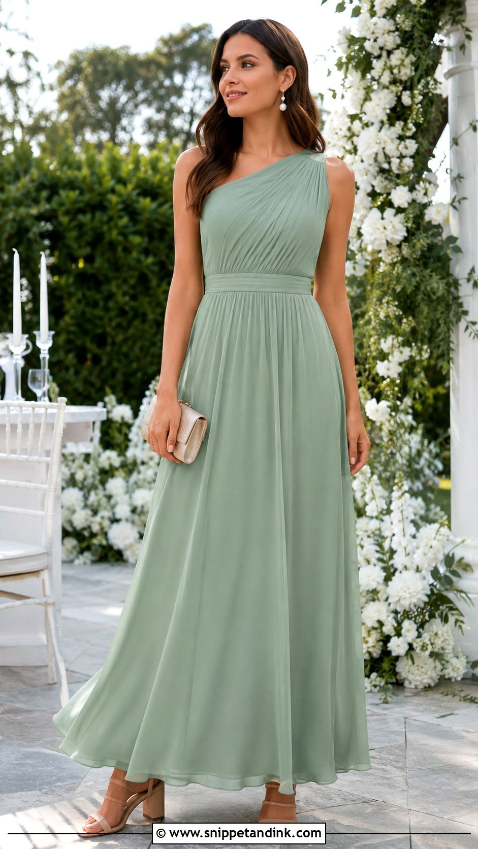 Sage Green Chiffon Bridesmaid Dress - Snippet and Ink - 20 Braids Maid Dresses