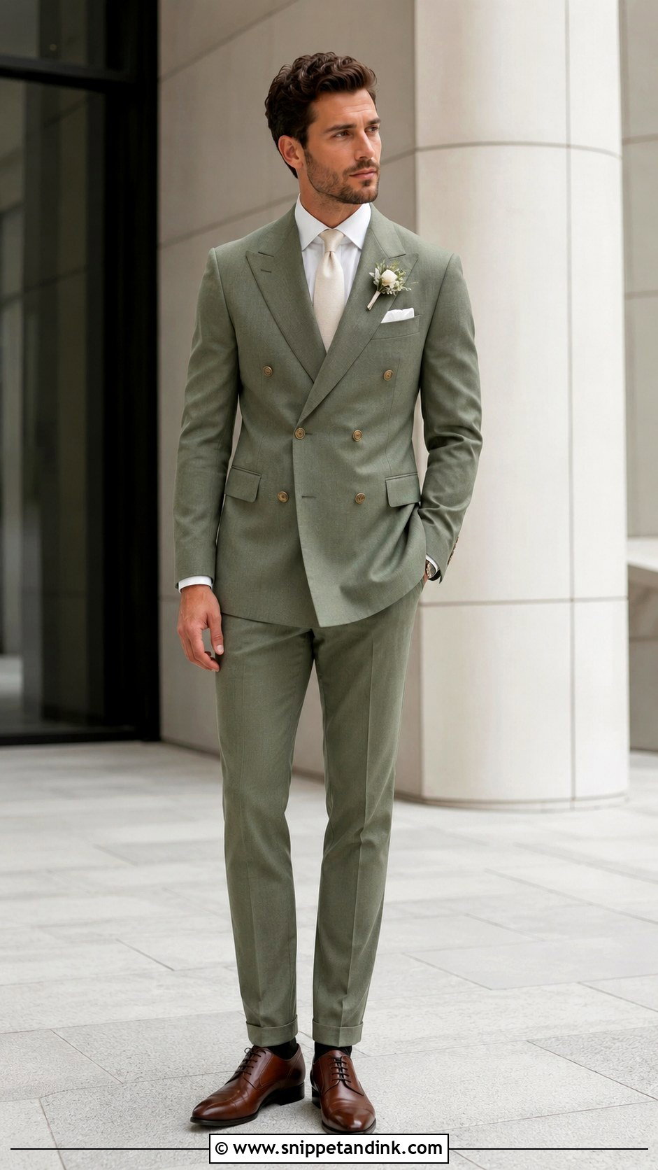 Sage Green Double Breasted Wedding Suit - Snippet and Ink - 25 Sage Green Wedding Suit Ideas