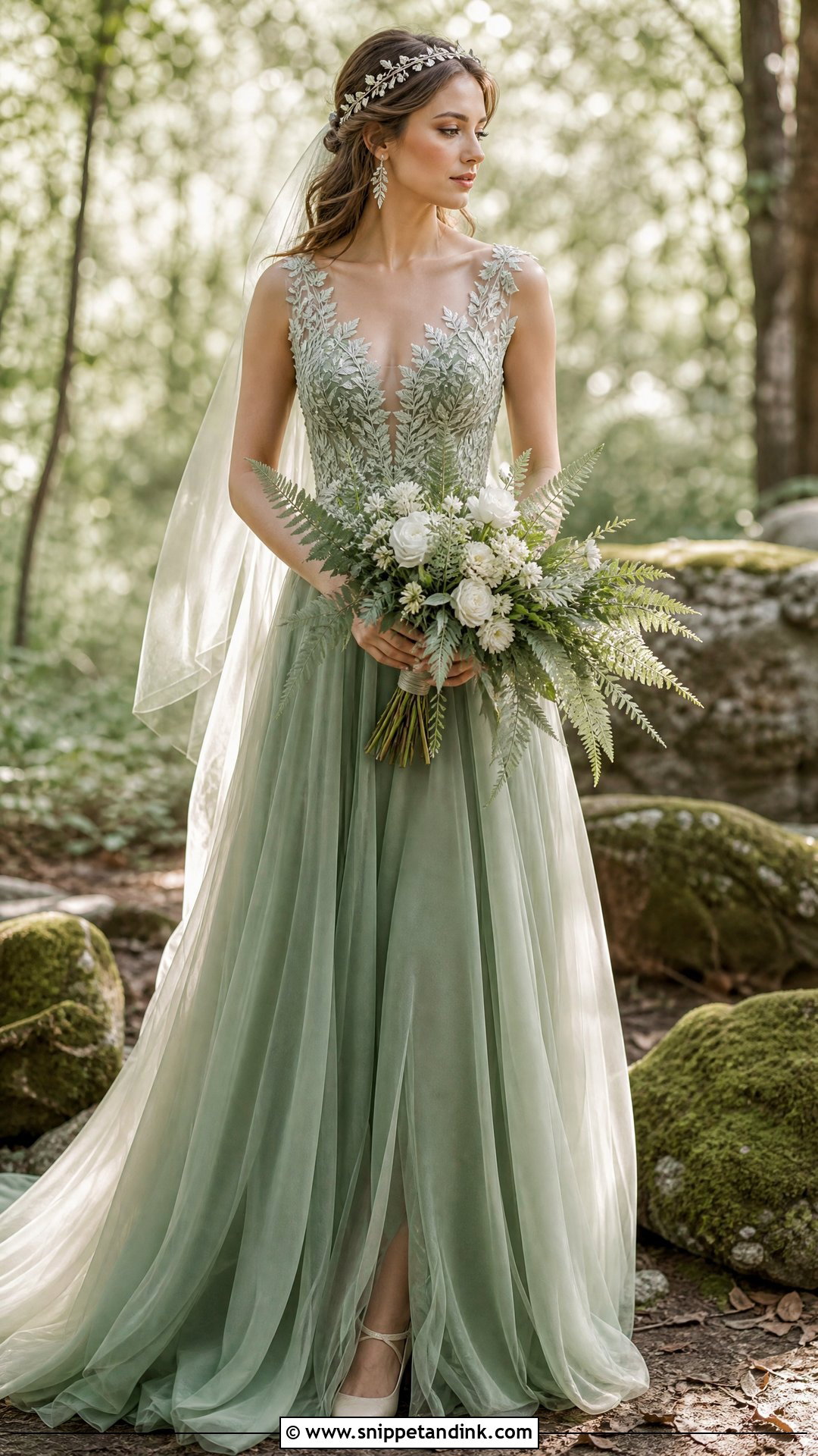Sage Green Fairy Garden Wedding Dress - Snippet and Ink - 20 Fairy Garden Wedding Dress Ideas