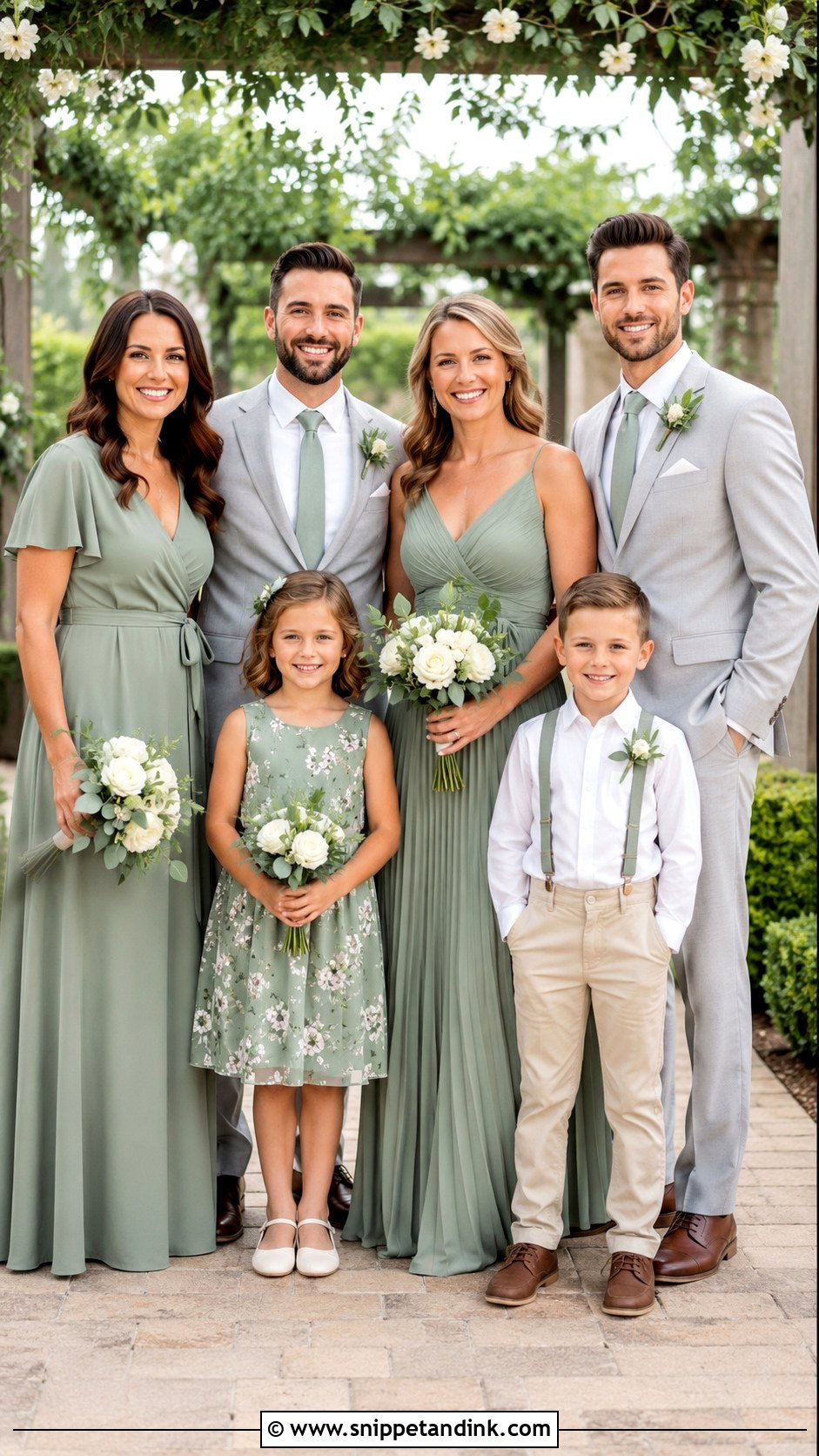 Sage Green Family Wedding Attire - Snippet and Ink - 20 Family Wedding Attire Ideas