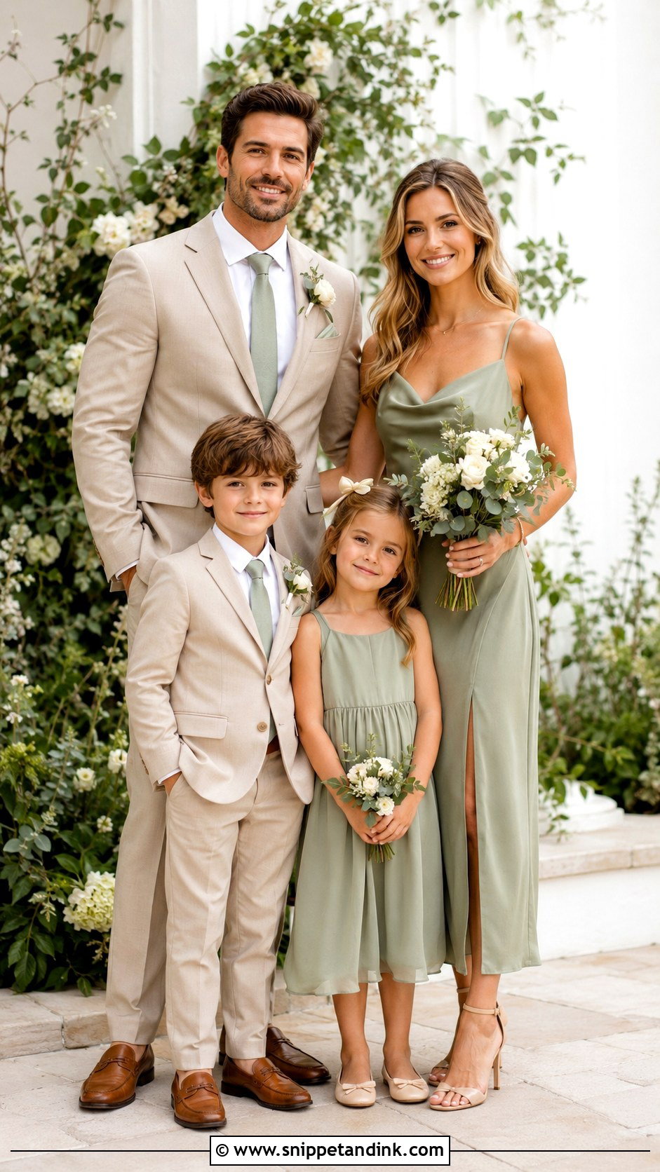 Sage Green Family Wedding Outfit - Snippet and Ink - 25 Matching Family Outfits for Wedding