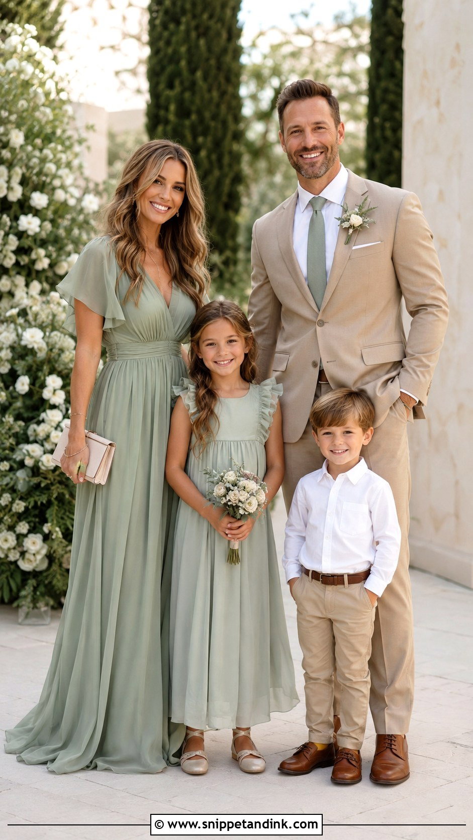 Sage Green Family Wedding Outfit - Snippet and Ink - 25 Family Outfits for Wedding
