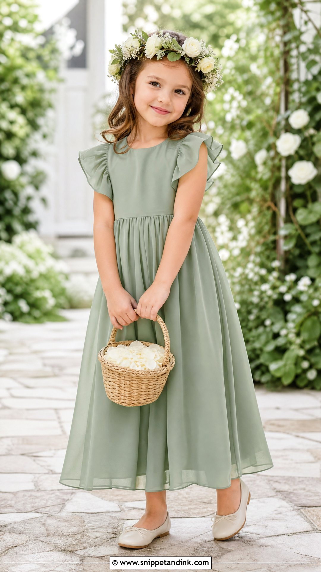 Sage Green Flower Girl Dress - Snippet and Ink - 25 Flowergirls Wedding Dresses