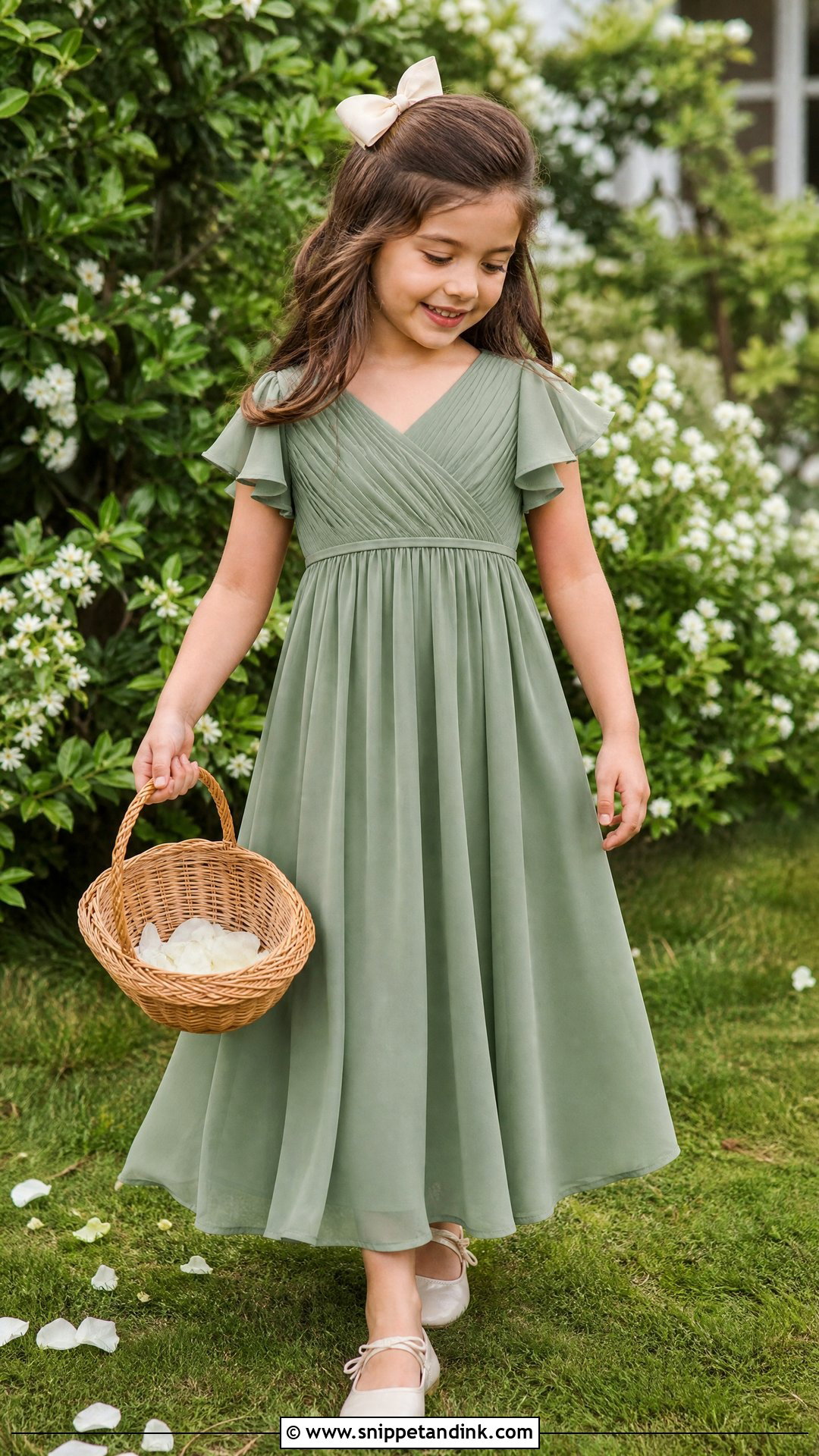 Sage Green Flower Girl Dress - Snippet and Ink - 25 Girl Wedding Dress Ideas