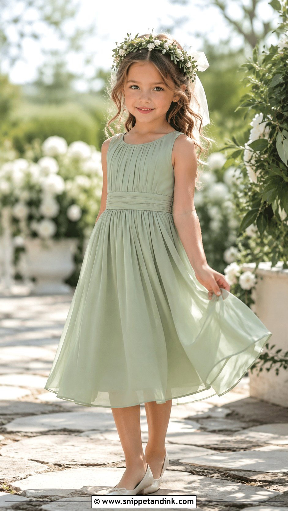 Sage Green Flower Girl Dress - Snippet and Ink - 25 Wedding Dresses for Girls