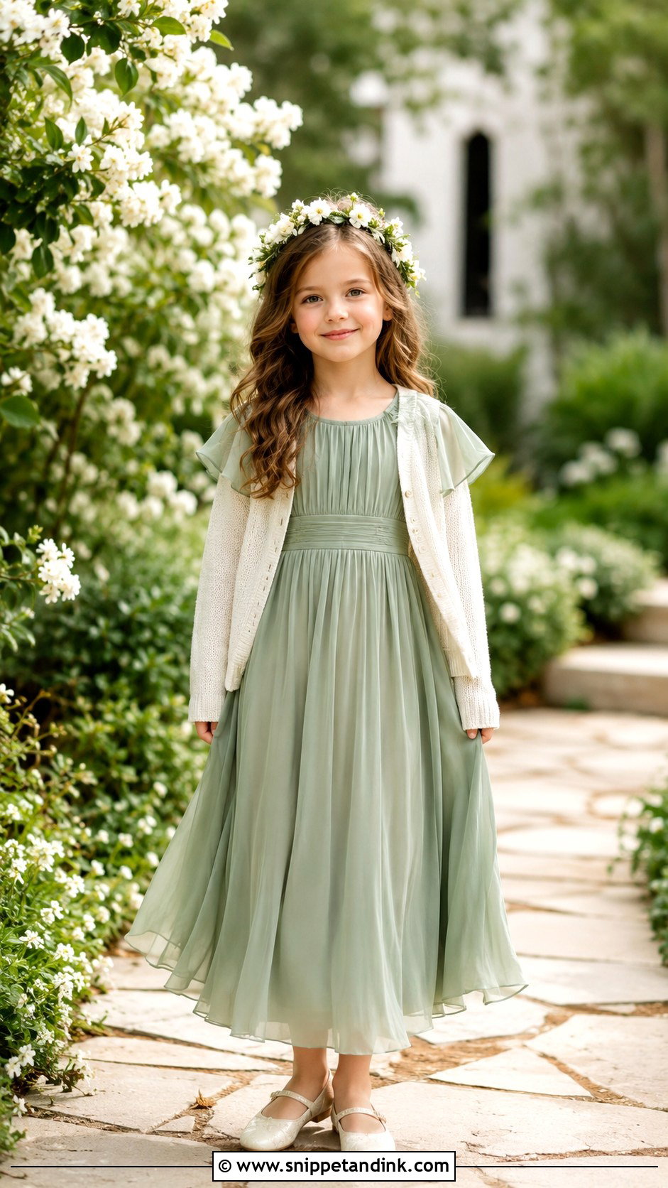 Sage Green Girls Wedding Dress - Snippet and Ink - 25 Girls Wedding Dresses