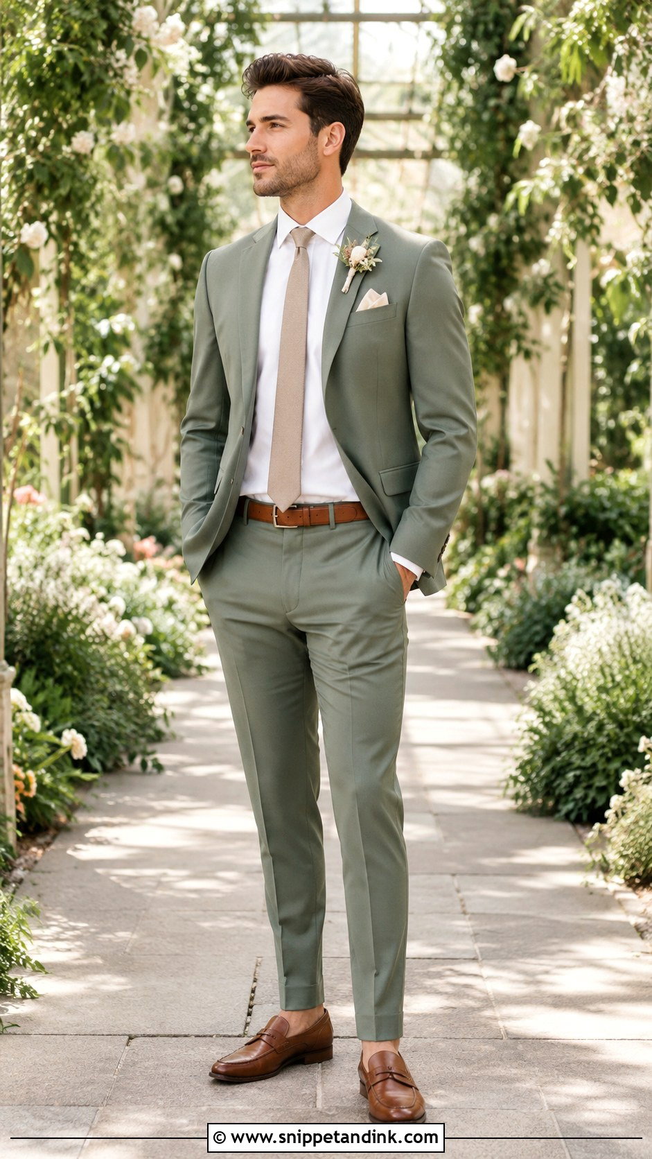 Sage Green Groomsman Suit - Snippet and Ink - 20 Groomsman Suits