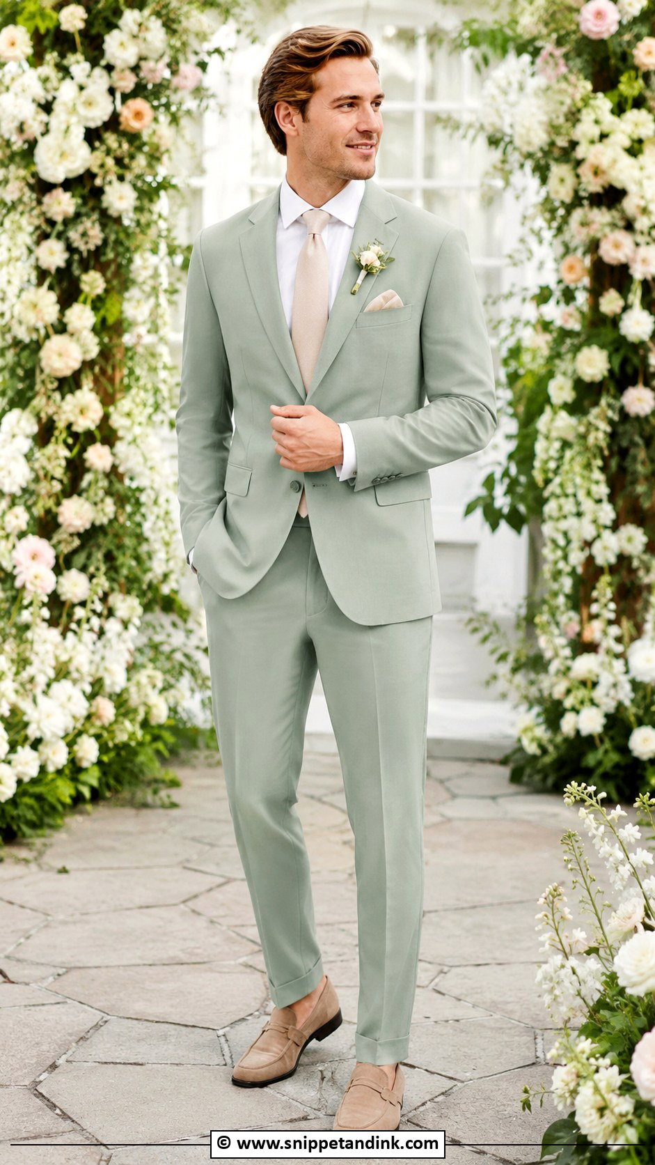 Sage Green Hochzeitsanzug With White Shirt - Snippet and Ink - 25 Hochzeitsanzug Ideas