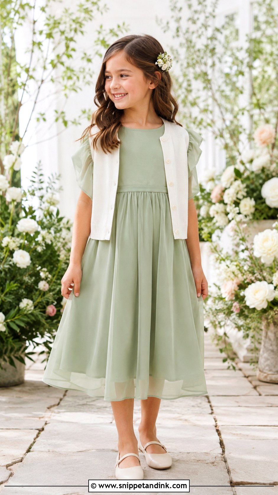 Sage Green Kids Dress For Wedding - Snippet and Ink - 25 Kids Dresses for Weddings