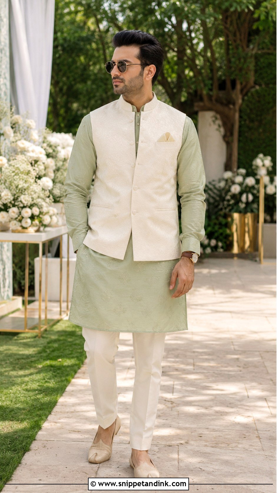 Sage Green Kurta Brother Wedding Outfit - Snippet and Ink - 20 Brother Outfit for Sister Wedding Ideas