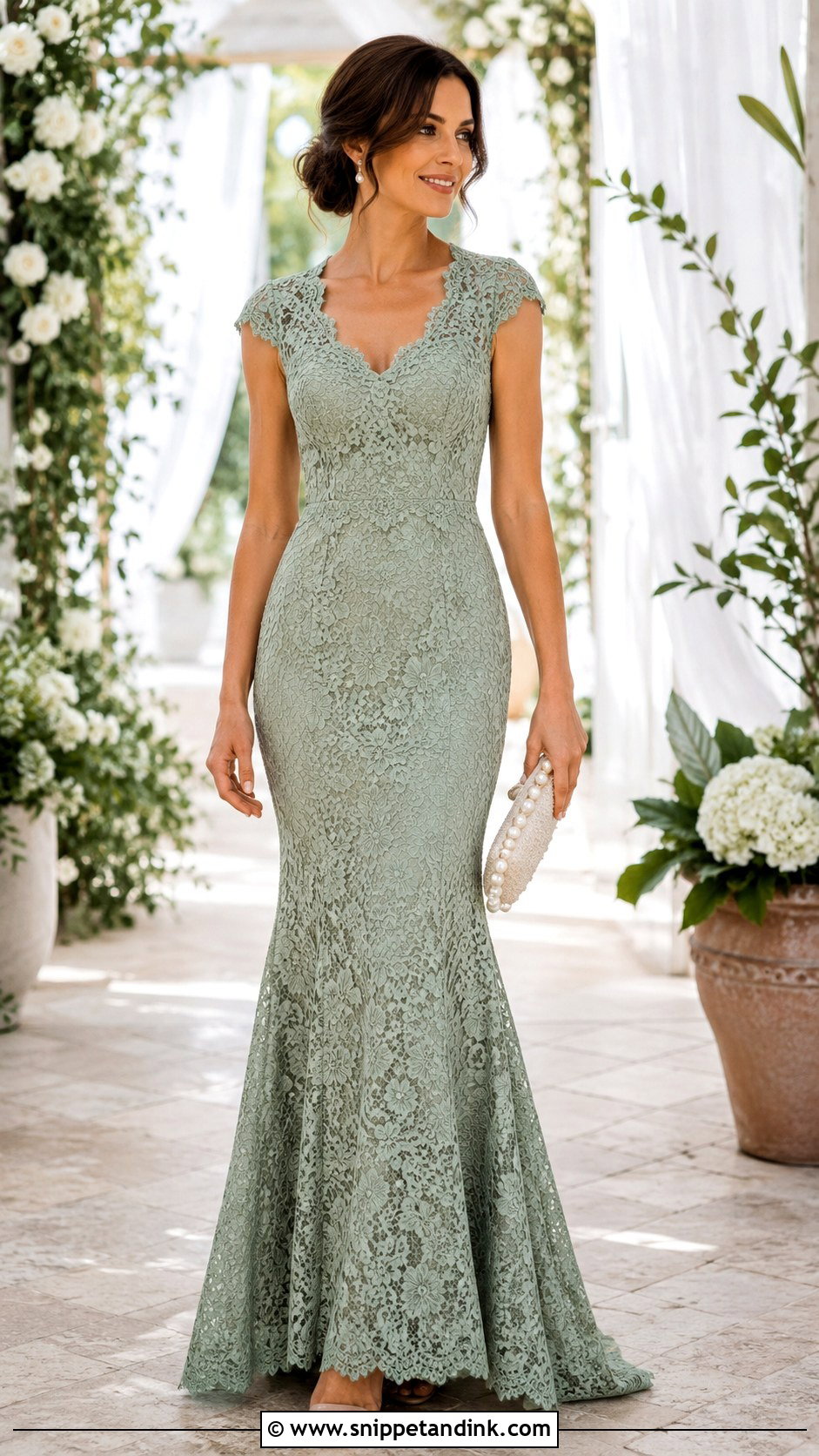 Sage Green Lace Mermaid Dress - Snippet and Ink - 20 Green Mermaid Dress Ideas