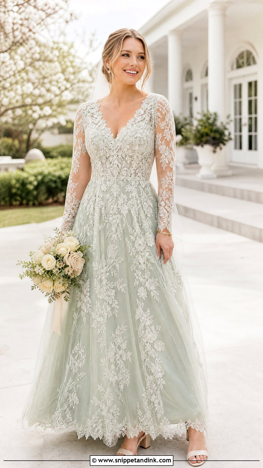 Sage Green Lace Wedding Dress - Snippet and Ink - 20 Wedding Dress with Green Accents Ideas