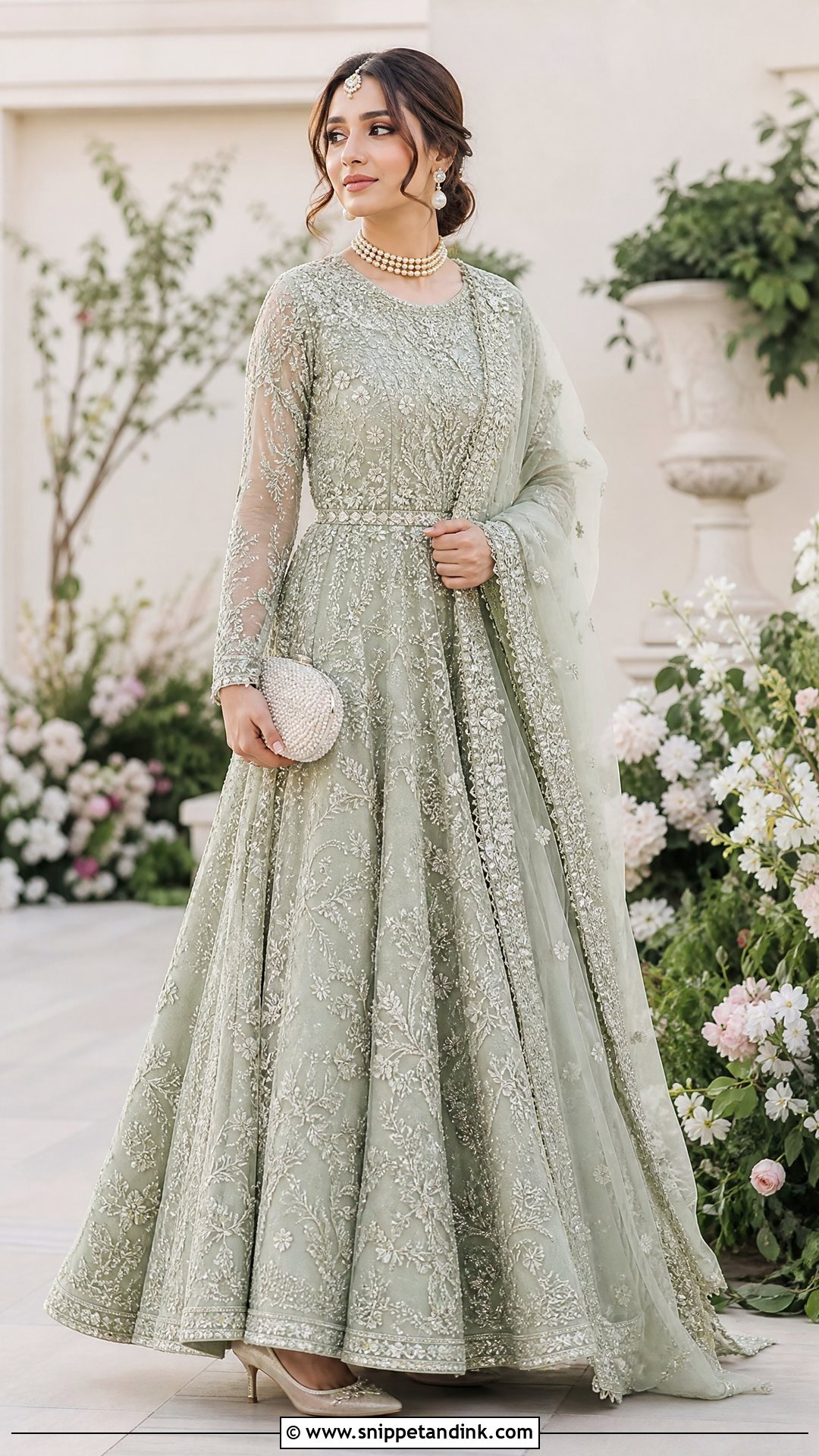 Sage Green Lehenga Nikkah Dress - Snippet and Ink - 20 Nikkah Inspo Dresses