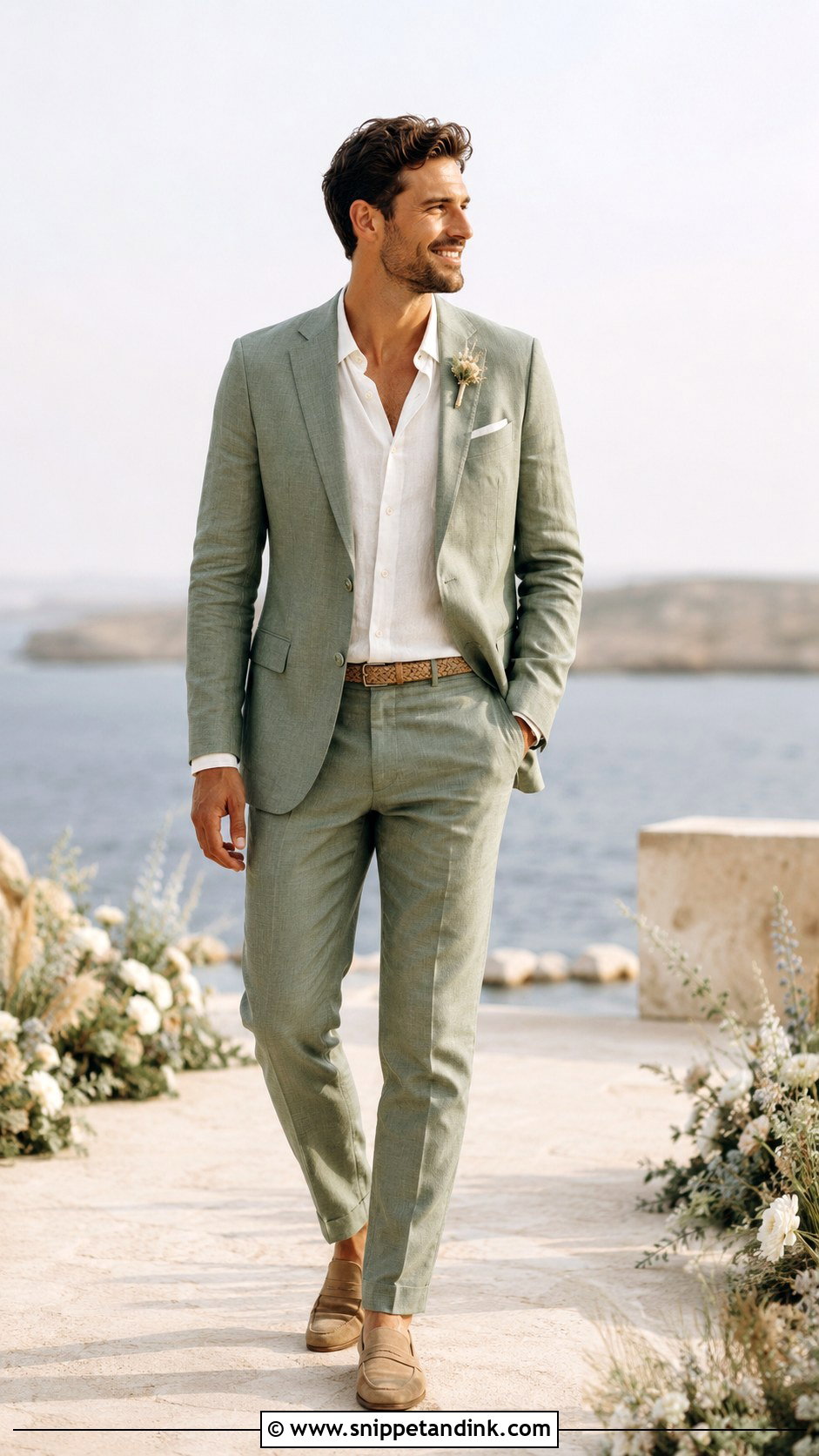 Sage Green Linen Wedding Suit - Snippet and Ink - 25 Sage Green Wedding Suit Ideas