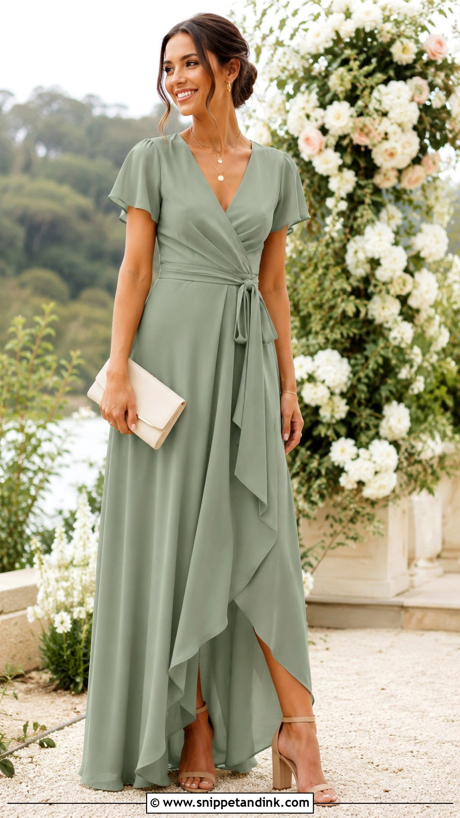 Sage Green Maid Of Honor Gown - Snippet and Ink - 25 Elegant Maid of Honor Gown Ideas