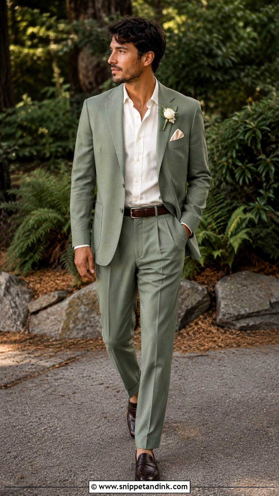 Sage Green Masc Wedding Suit - Snippet and Ink - 20 Masc Wedding Dress Ideas