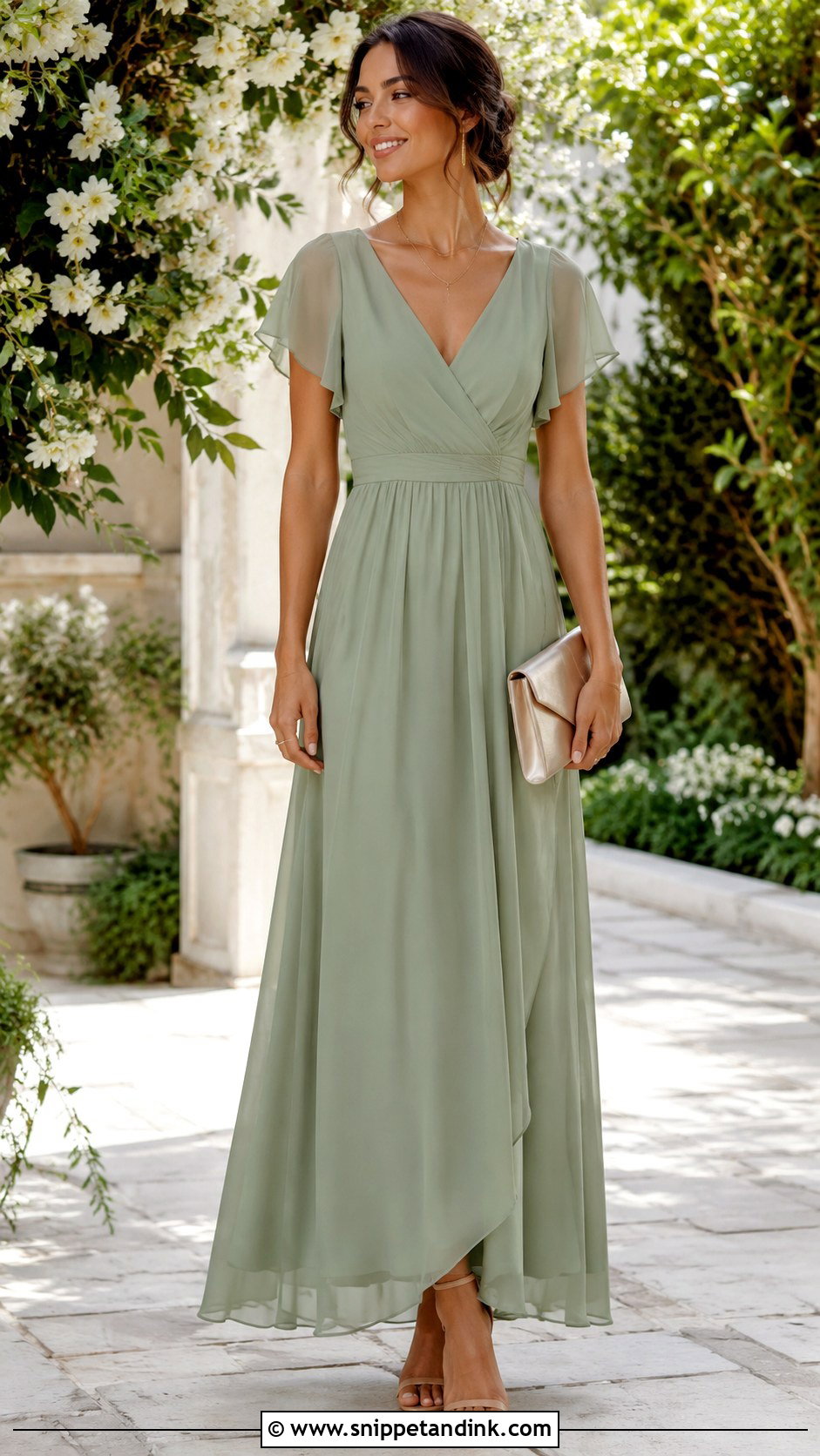 Sage Green Maxi 2nd Wedding Dress - Snippet and Ink - 25 2nd Wedding Dress Over 40 Not White Ideas