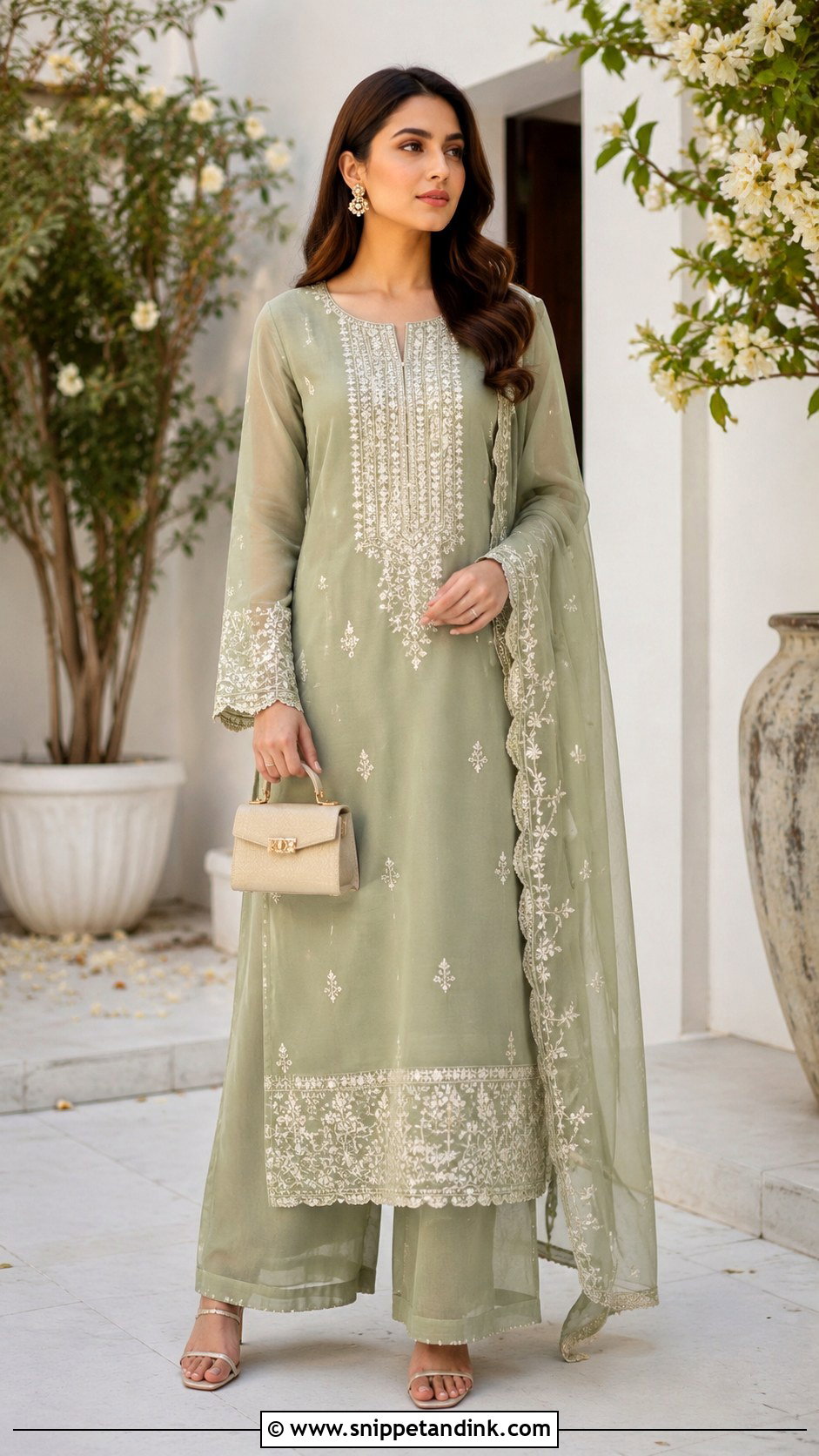 Sage Green Nikkah Kurta Outfit - Snippet and Ink - 25 Simple Nikkah Outfit Ideas