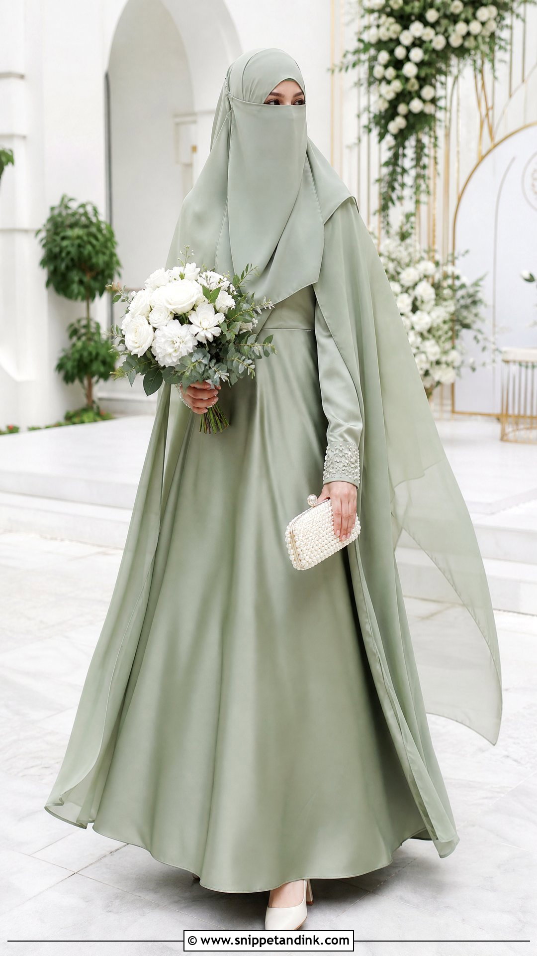 Sage Green Niqab Wedding Dress - Snippet and Ink - 25 Niqab Wedding Dress Ideas