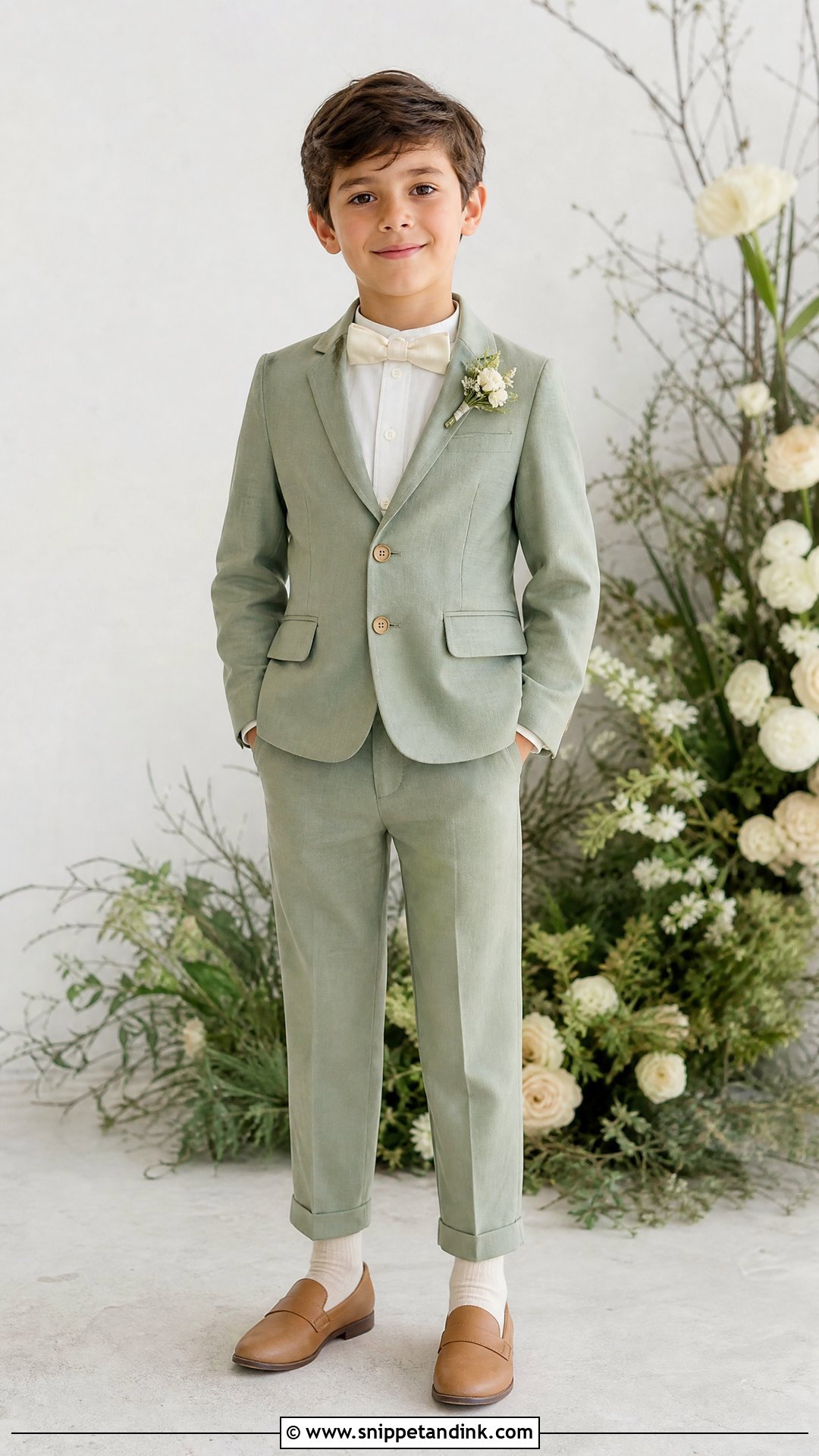 Sage Green Page Boy Suit - Snippet and Ink - 20 Page Boys Wedding Outfits