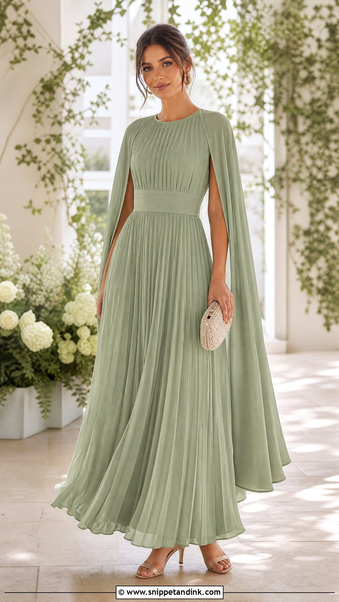Sage Green Pleated Sister of the Bride Dress - Snippet and Ink - 20 Unique Sister of the Bride Dress Ideas