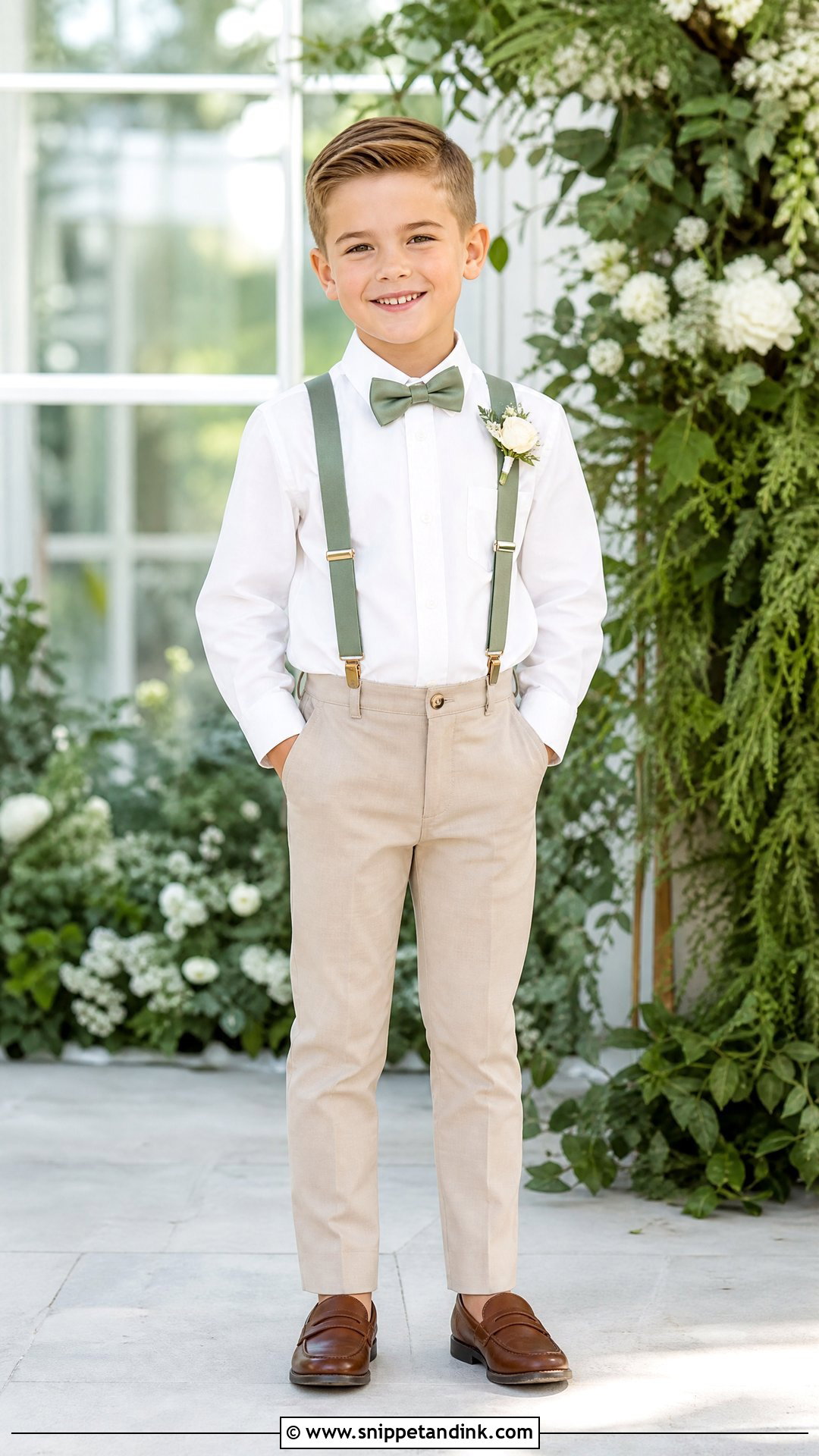 Sage Green Ring Bearer Suspenders Outfit - Snippet and Ink - 20 Ring Bearer Suspenders Outfit Ideas